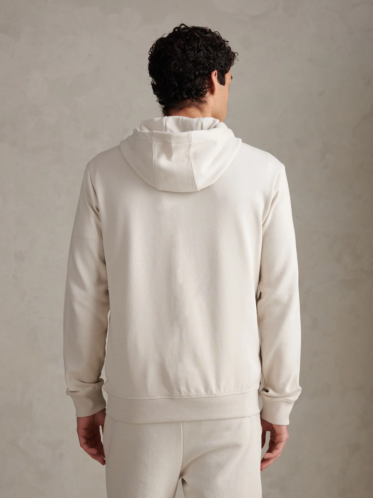 Mens Double Horsemen Interlock Zip Hoodie Beige - Image 4