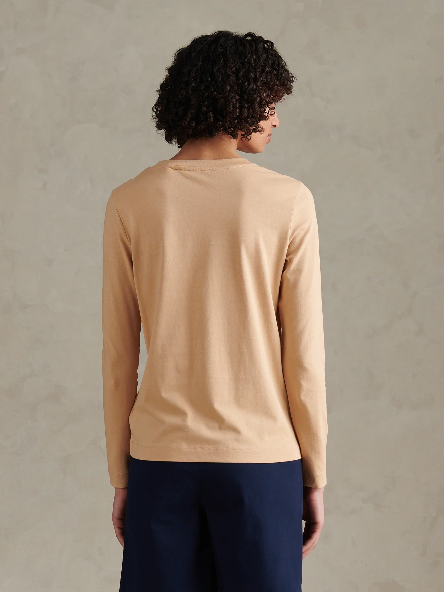 Womens Double Horsemen Long Sleeve T-Shirt Cuban Sand - Image 4
