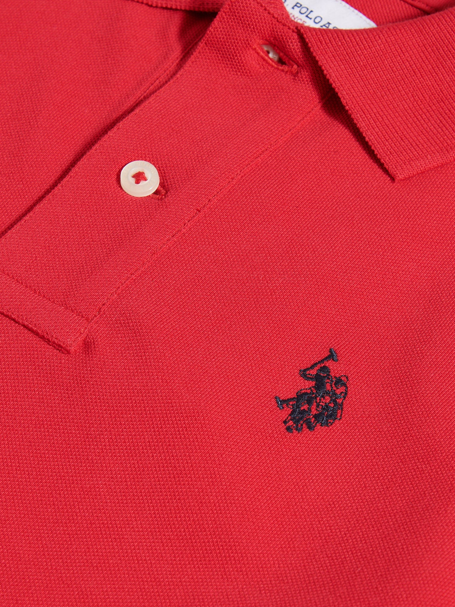 Boys Double Horsemen Polo Shirt Haute Red - Image 7