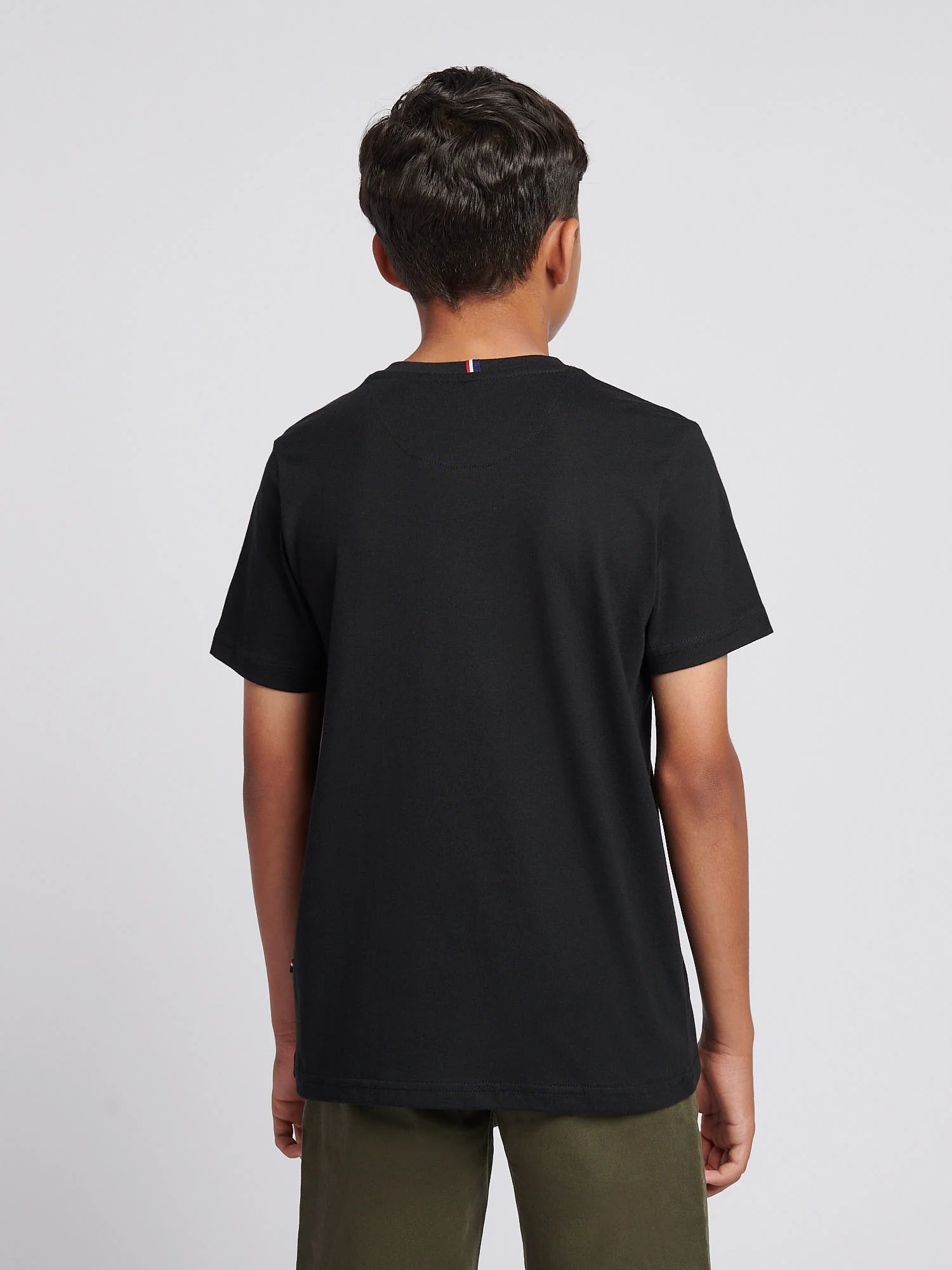 Boys Texture Double Horsemen T-Shirt Black Bright White DHM - Image 4