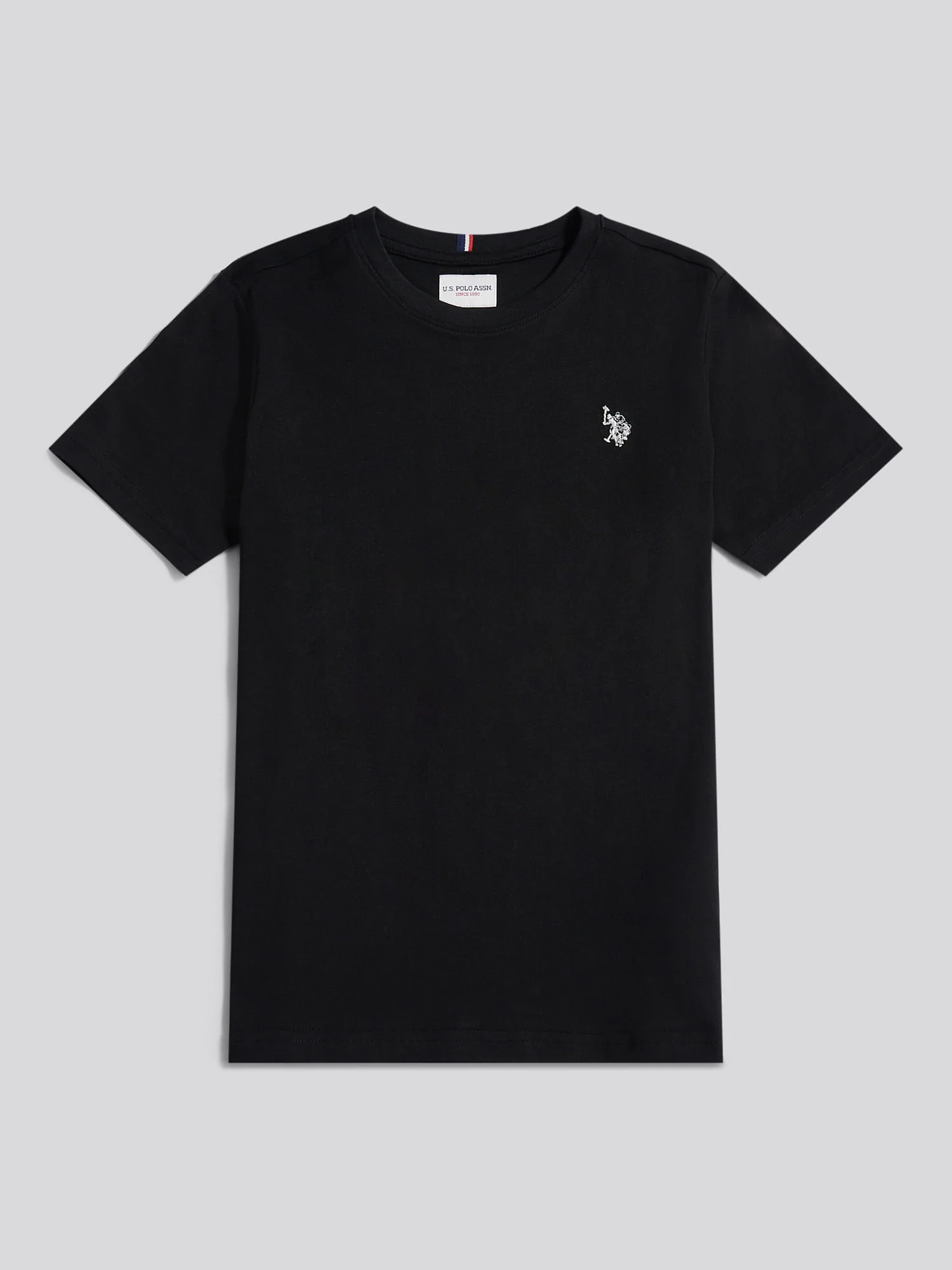 Boys Texture Double Horsemen T-Shirt Black Bright White DHM - Image 7