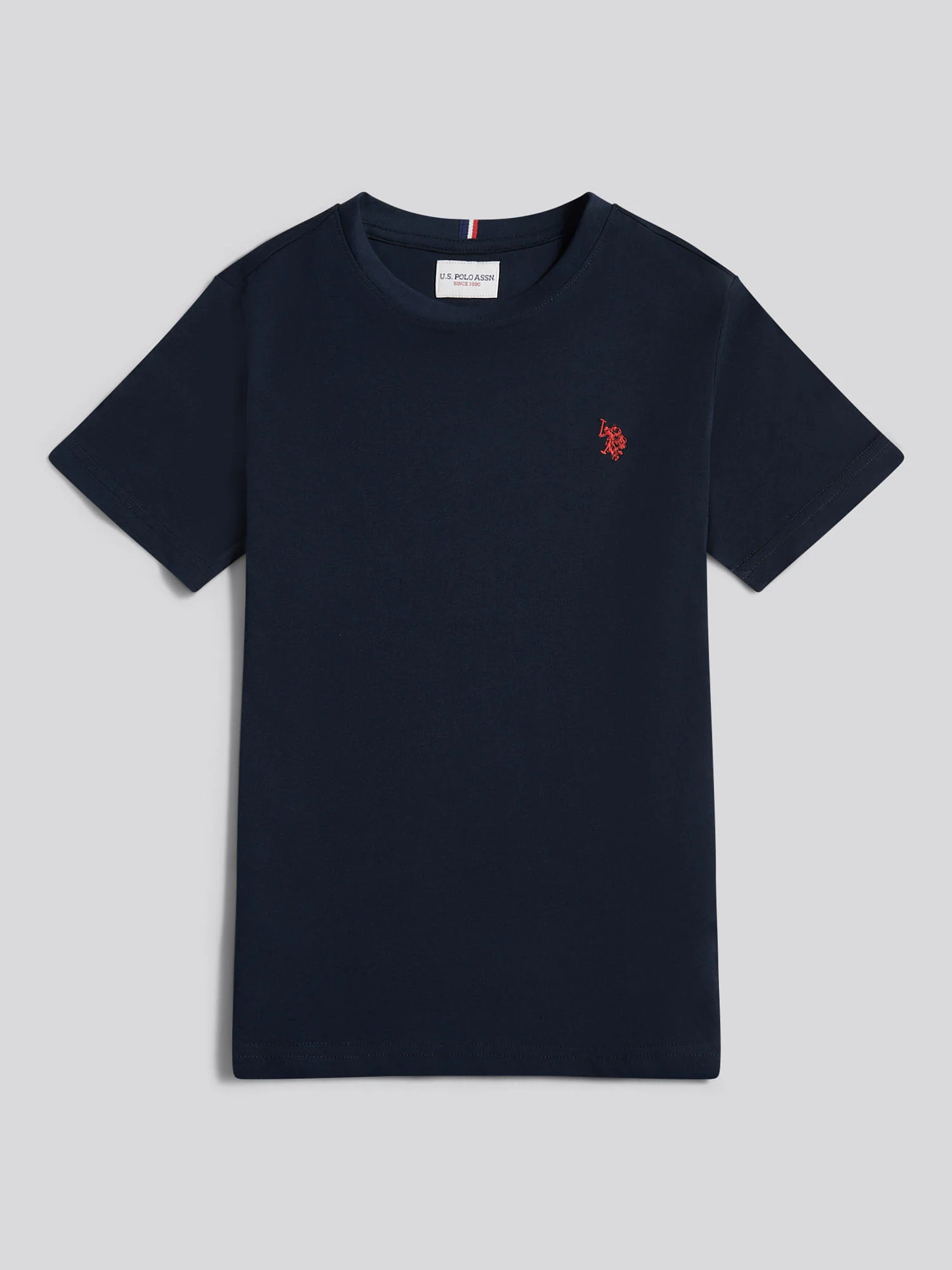 Boys Texture Double Horsemen T-Shirt Dark Sapphire Navy / Haute Red DHM - Image 5