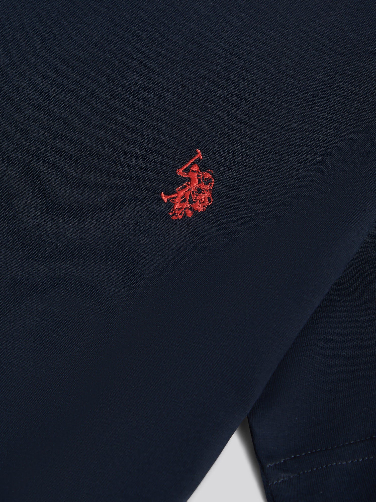 Boys Texture Double Horsemen T-Shirt Dark Sapphire Navy / Haute Red DHM - Image 7