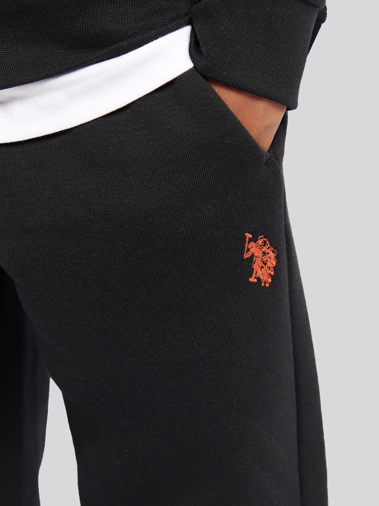 Boys Double Horsemen Zip Hoodie & Jogger Set in Black - Image 6