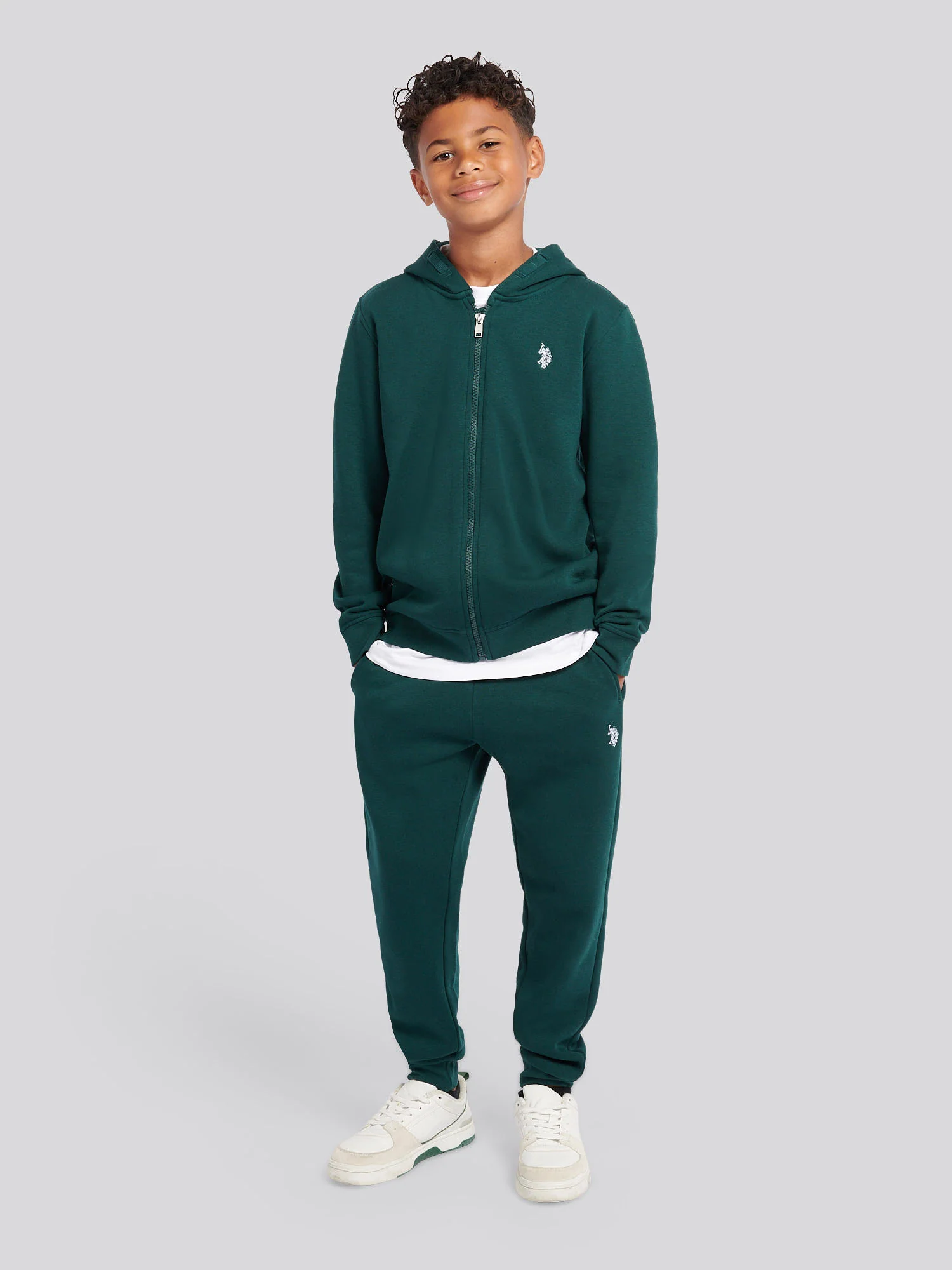 Boys Double Horsemen Zip Hoodie & Jogger Set in Ponderosa Pine