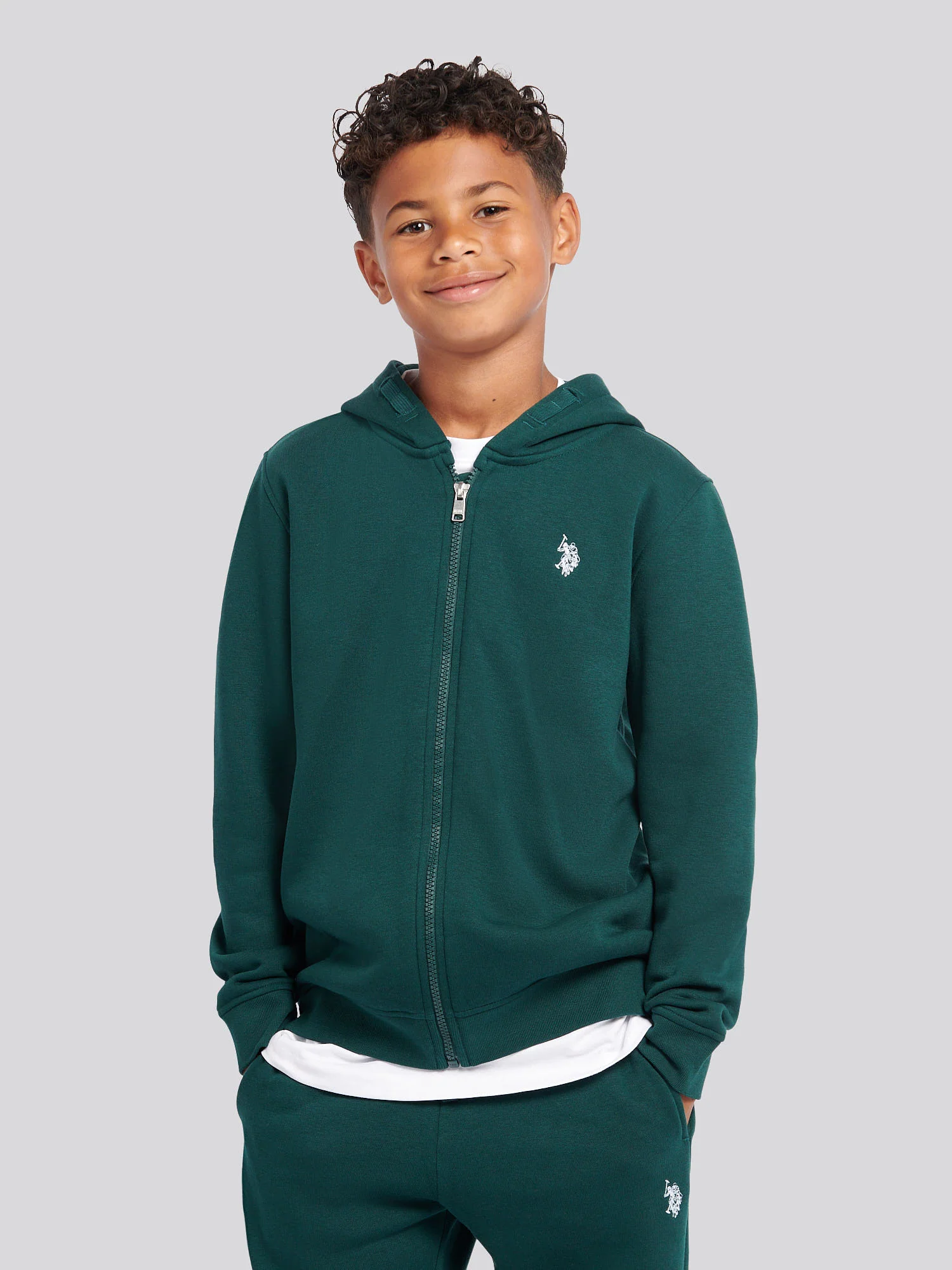 Boys Double Horsemen Zip Hoodie & Jogger Set in Ponderosa Pine - Image 3