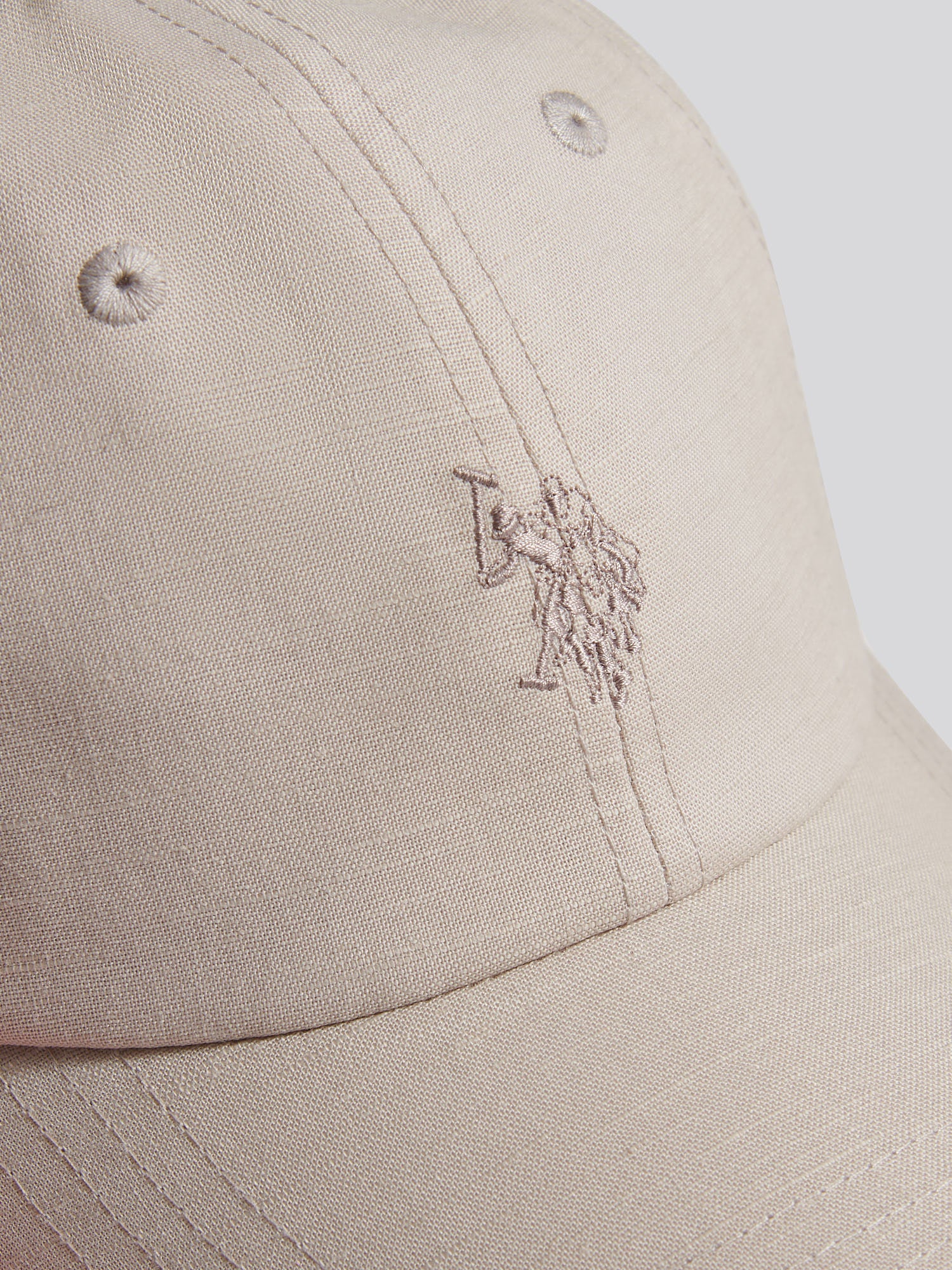 Boys Dobby Linen Blend Baseball Cap Beige - Image 3