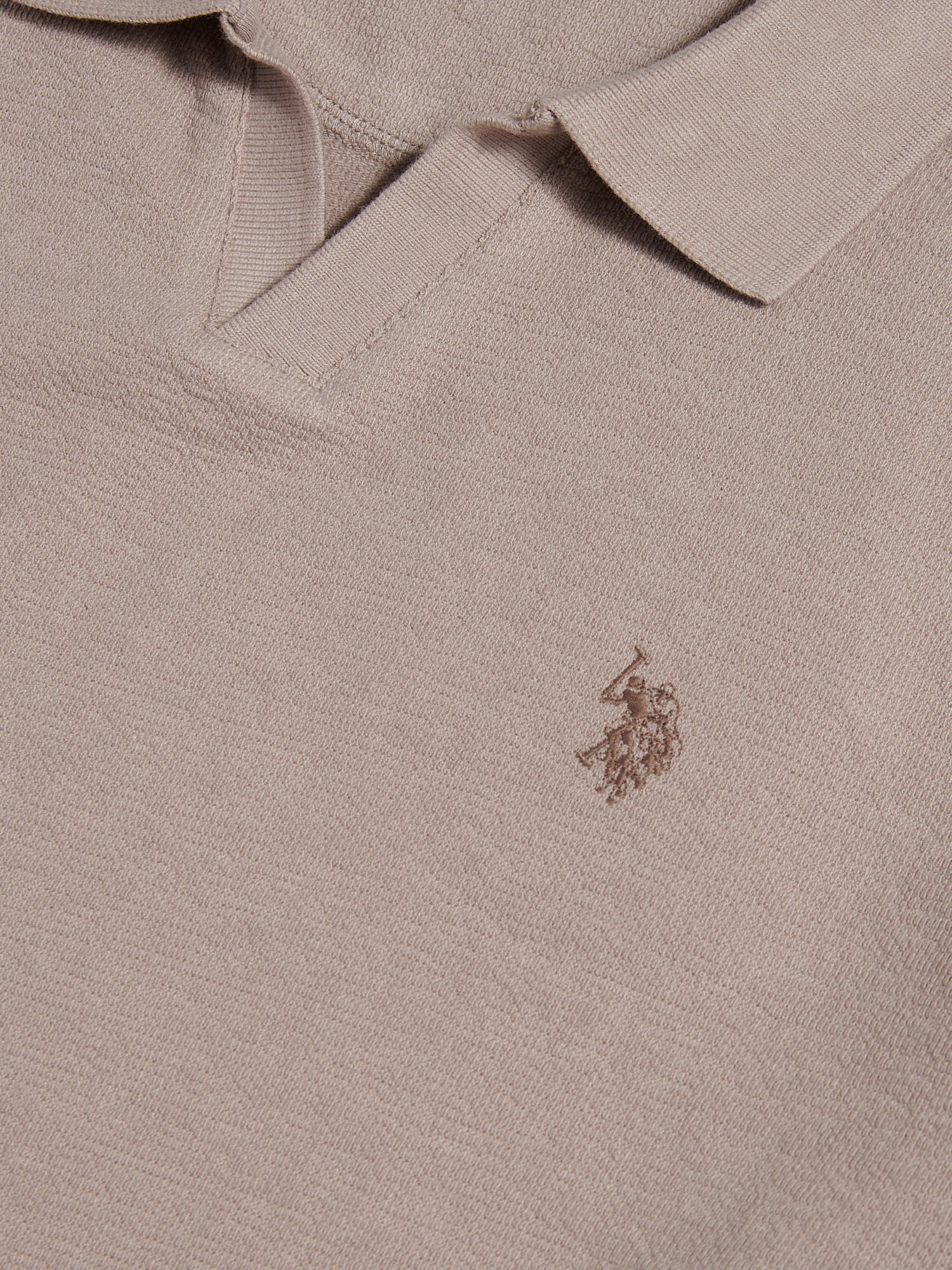 Mens Terry Open Collar Polo Shirt Atmosphere - Image 7