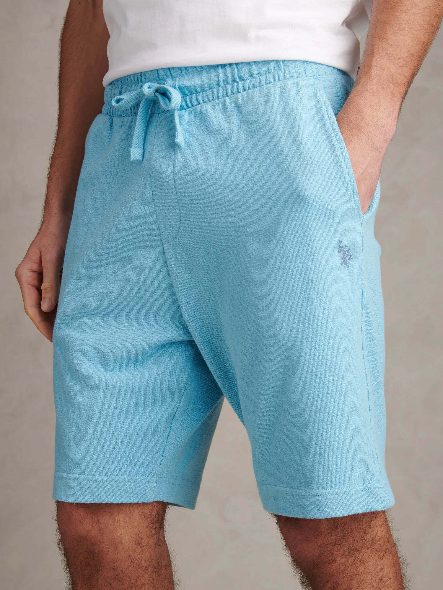 Mens Terry Sweat Shorts Air Blue - Image 2