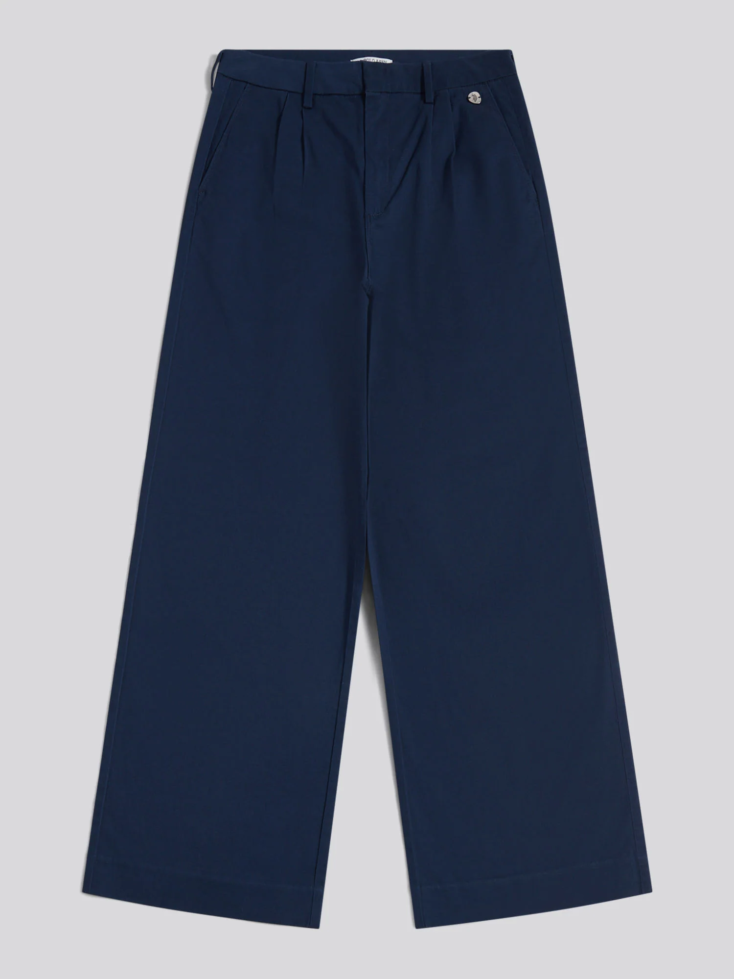 Womens Full Length Wide Leg Trousers Navy Iris - Image 5
