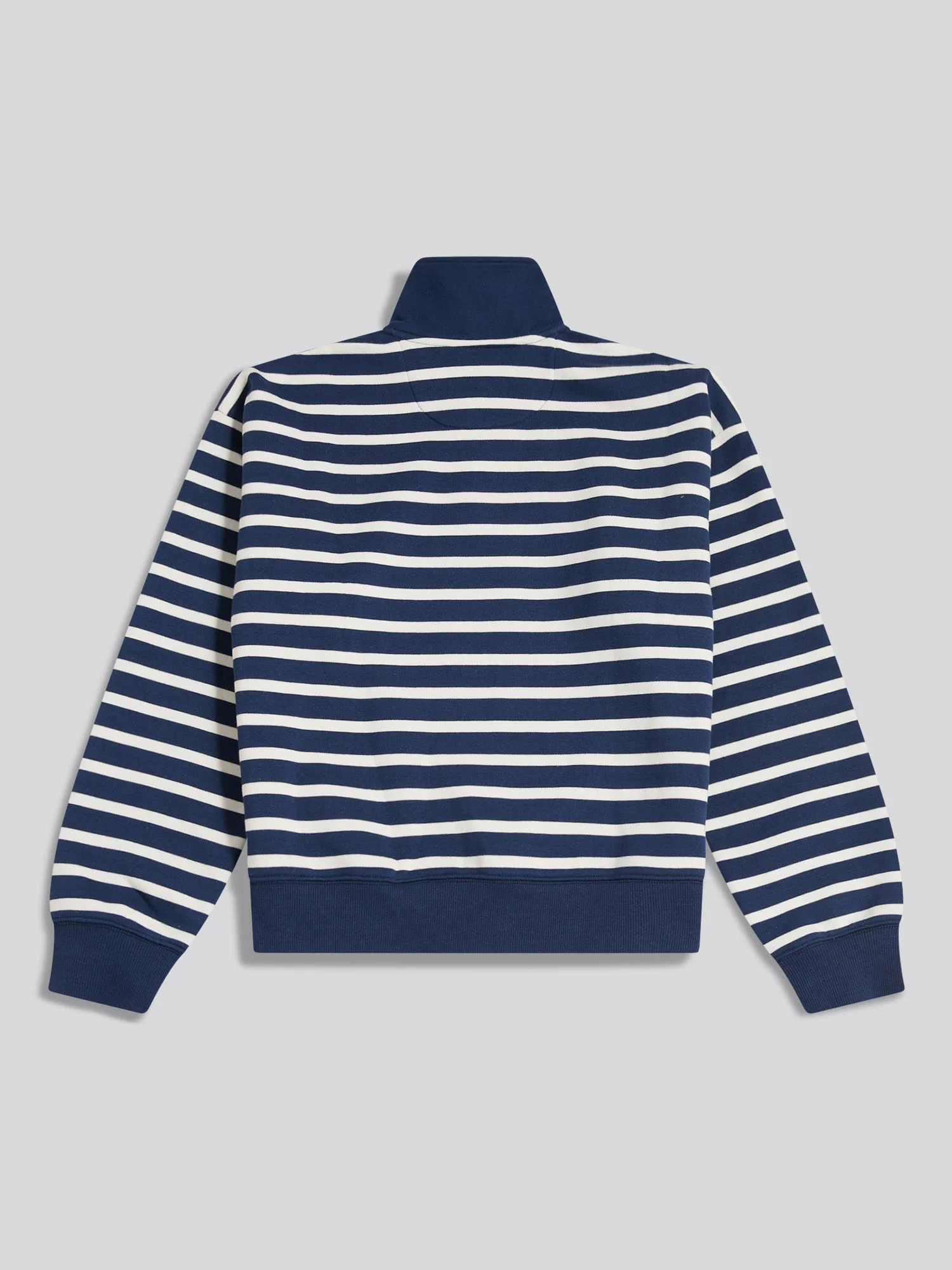 Womens Funnel Neck Stripe Sweatshirt Navy Iris - Image 7
