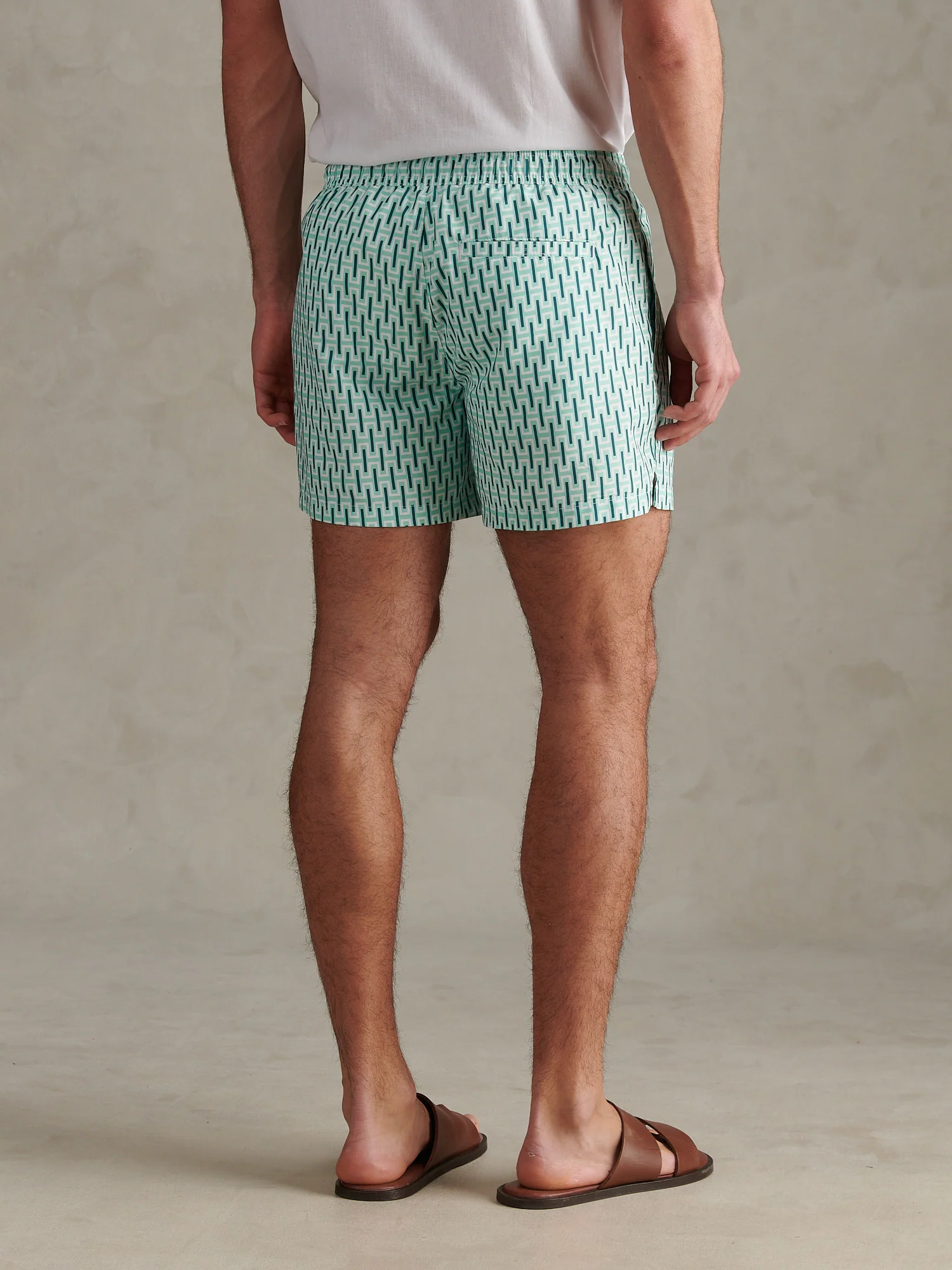 Mens Geo Print Swim Short Ice Green - Image 4