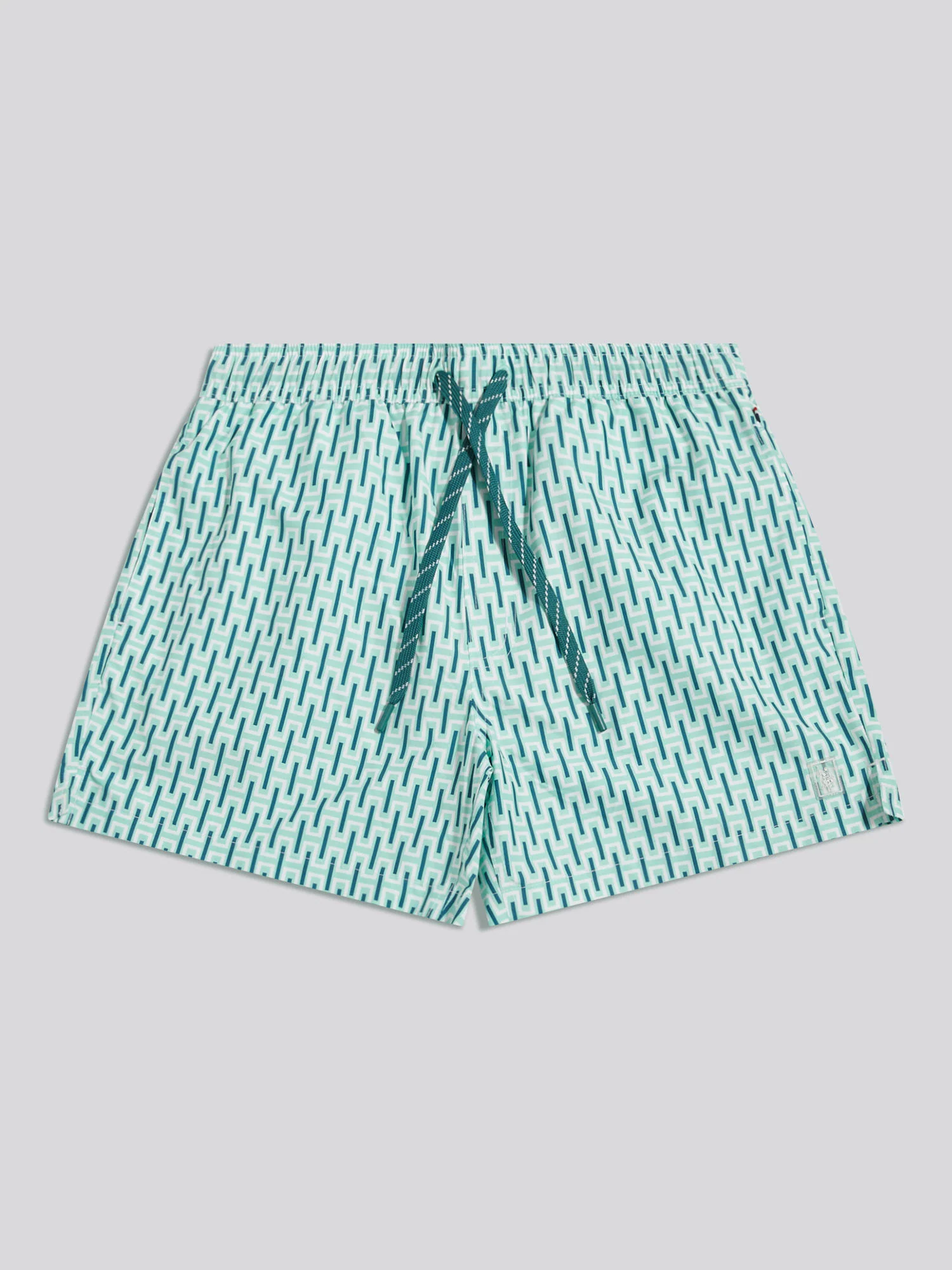 Mens Geo Print Swim Short Ice Green - Image 6