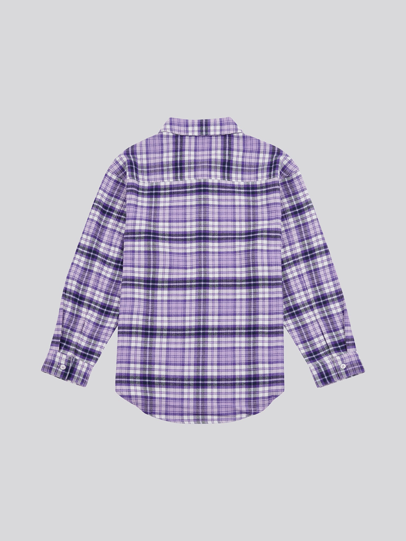 Girls Brushed Check Shirt in Viola - Image 6