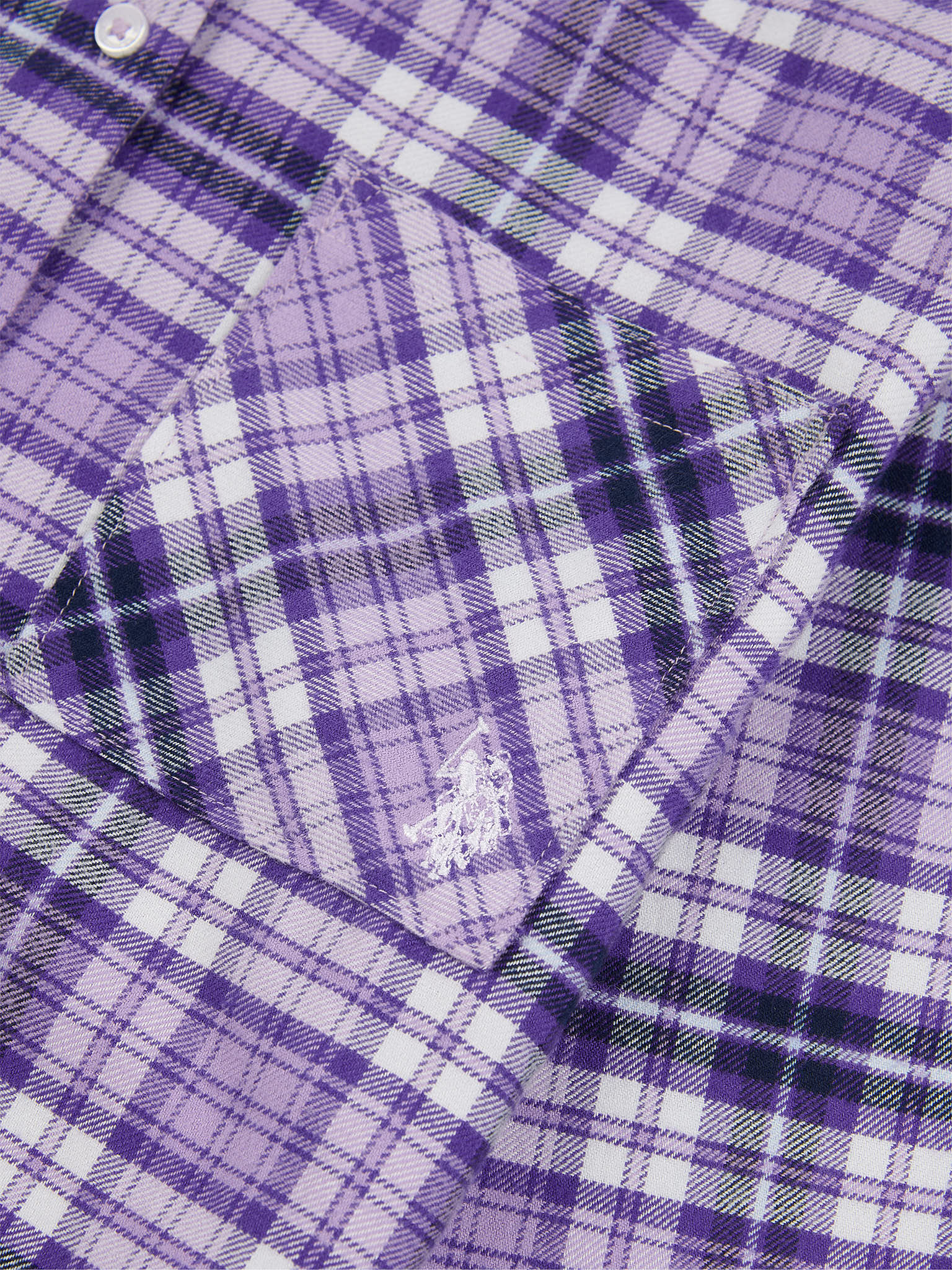 Girls Brushed Check Shirt in Viola - Image 7
