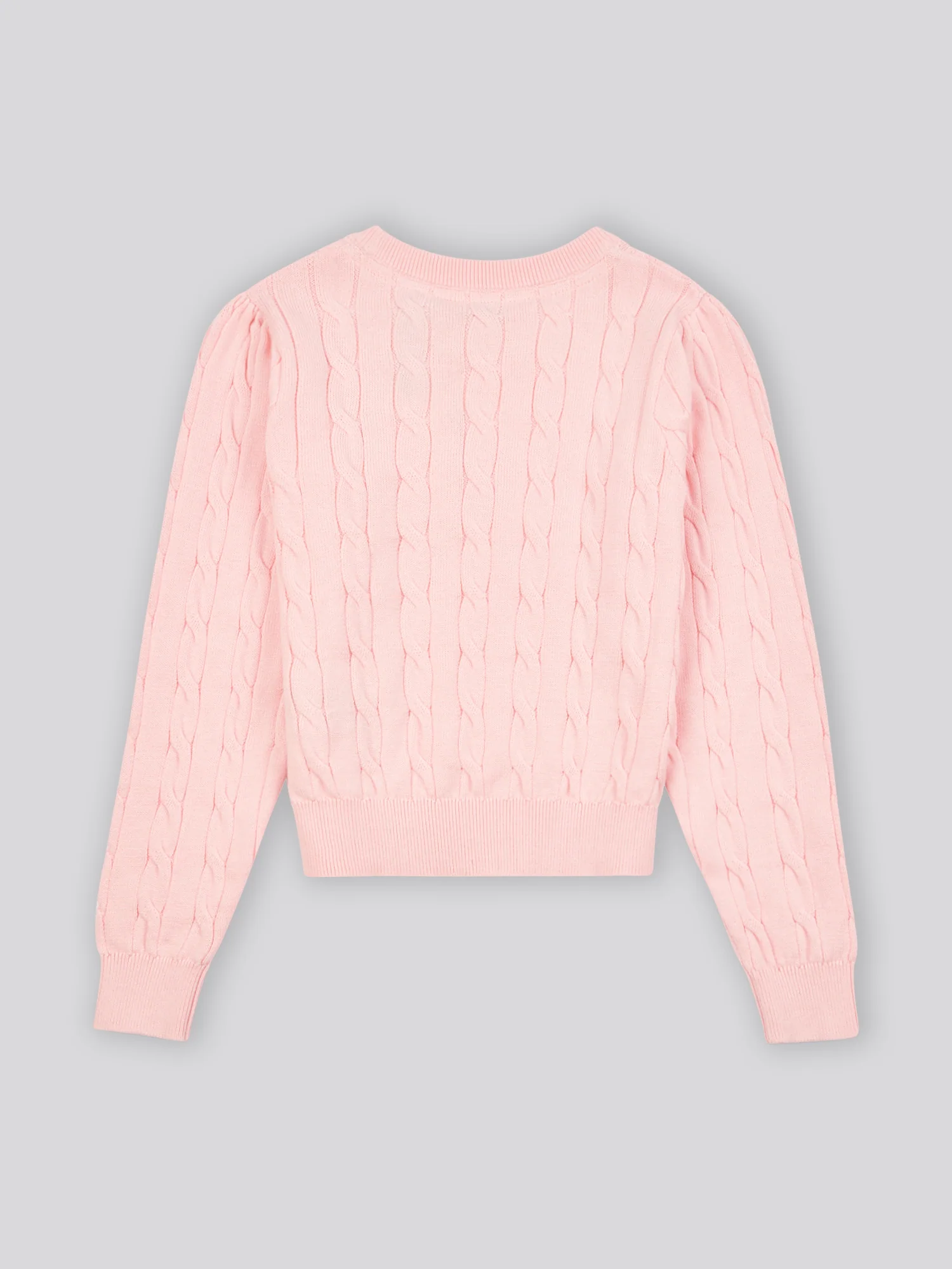 Girls Cable Knit Jumper Crystal Rose - Image 6