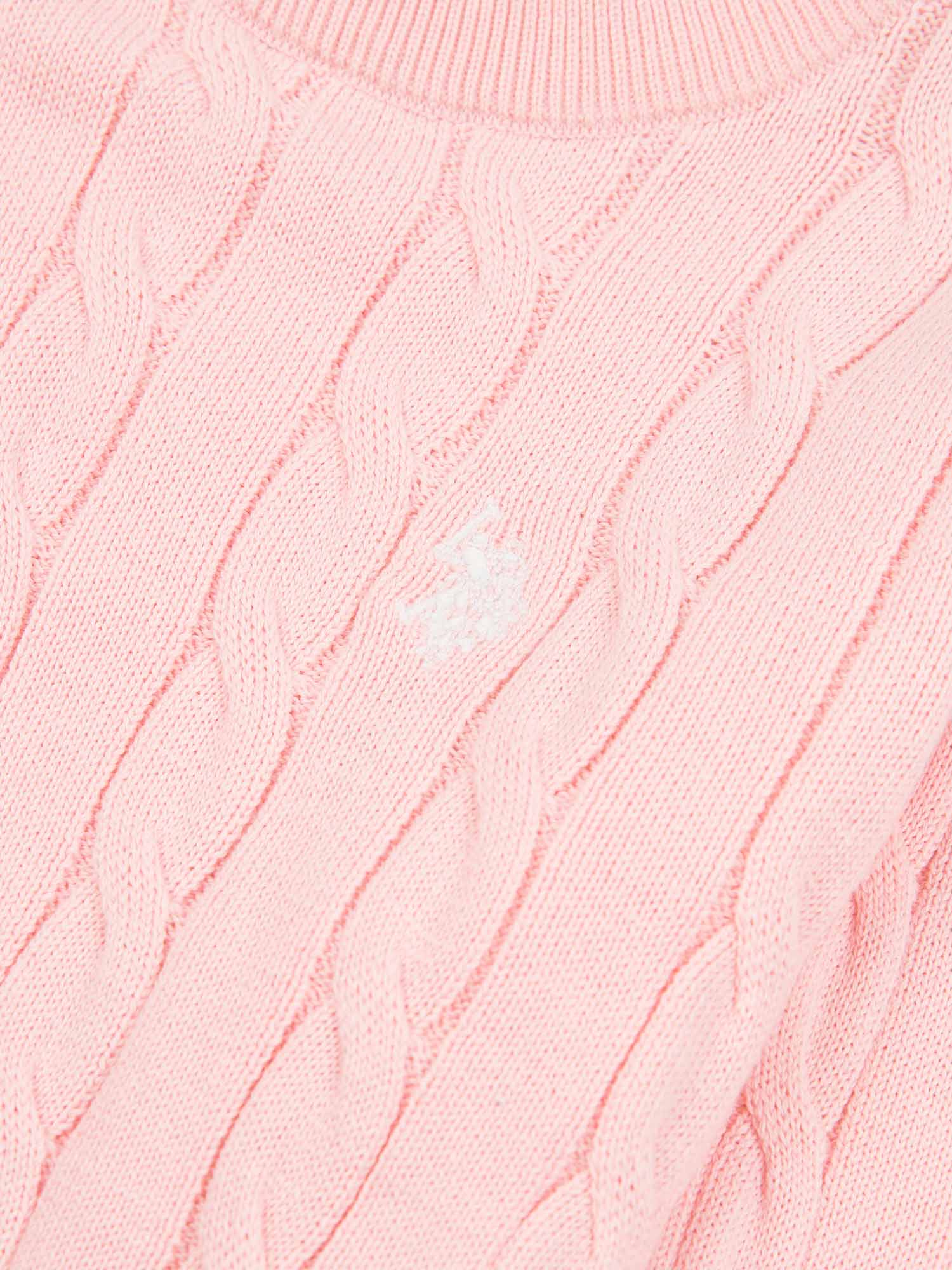 Girls Cable Knit Jumper Crystal Rose - Image 7