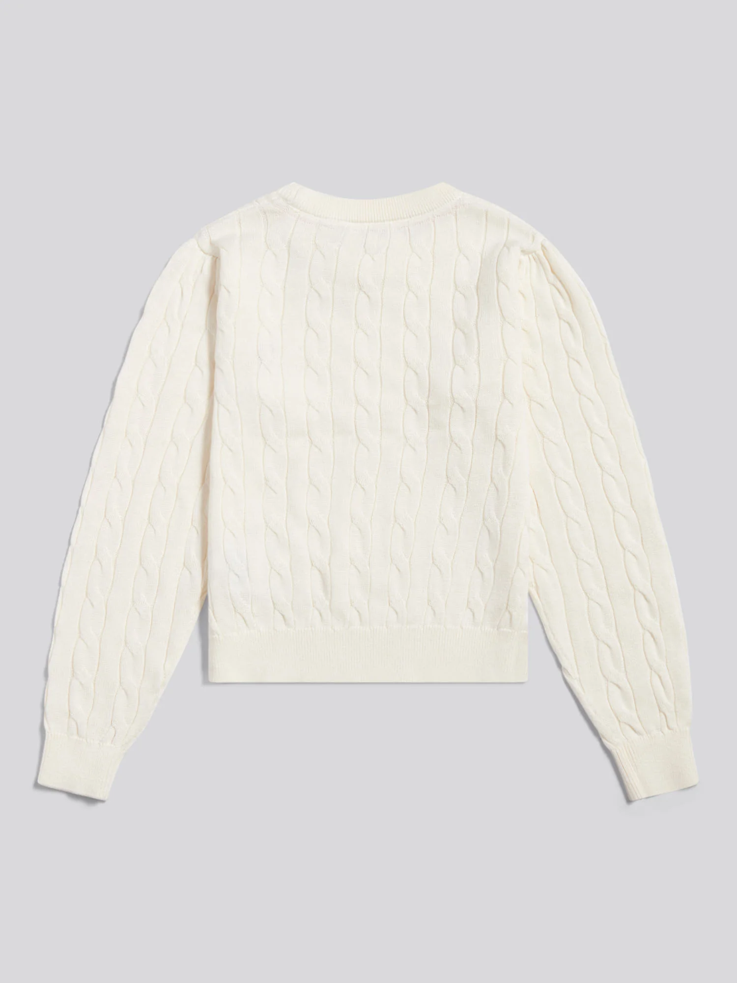 Girls Cable Knit Jumper Marshmallow - Image 6