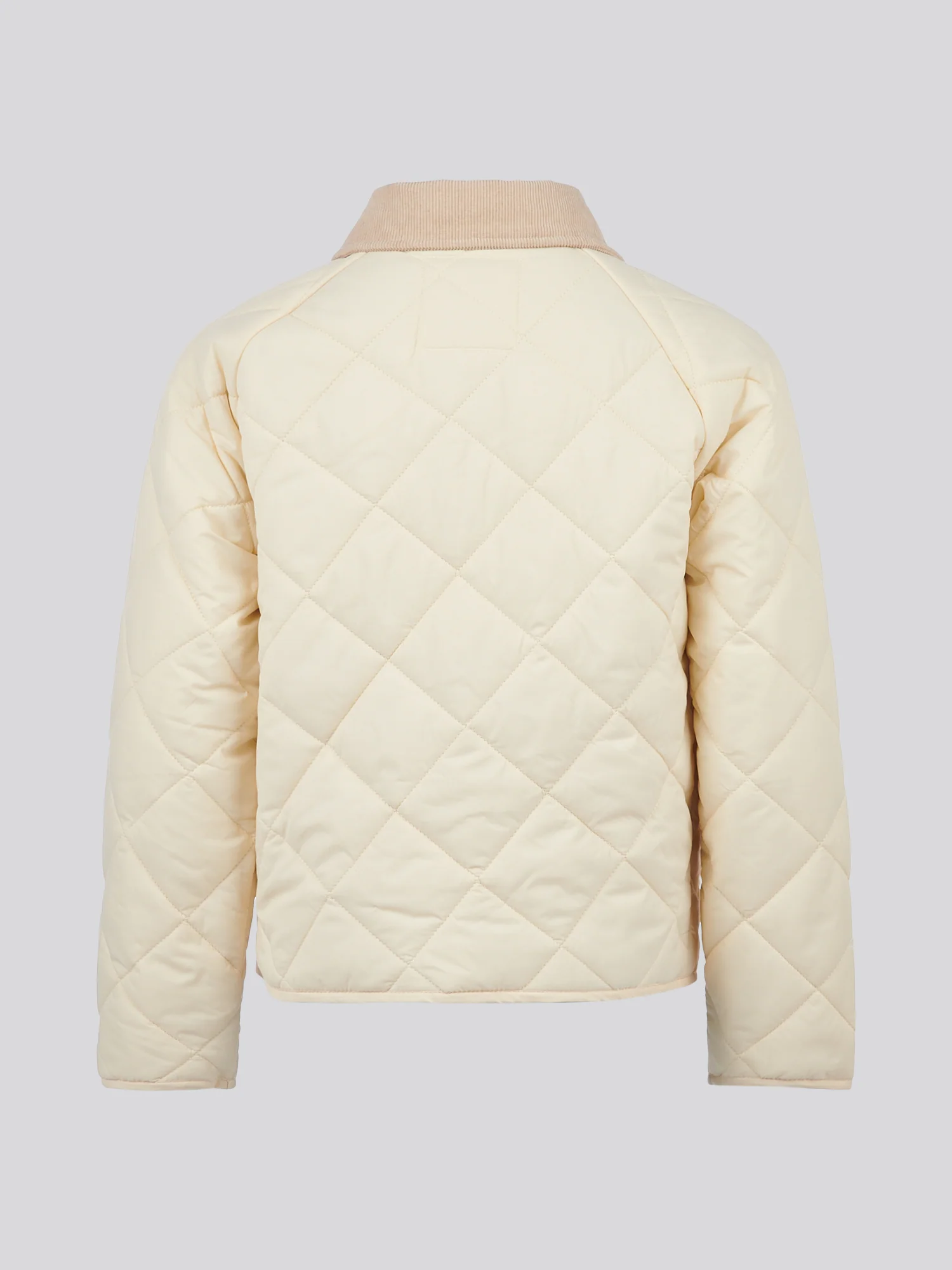 Girls Diamond Quilt Jacket in Marshmallow - Image 7