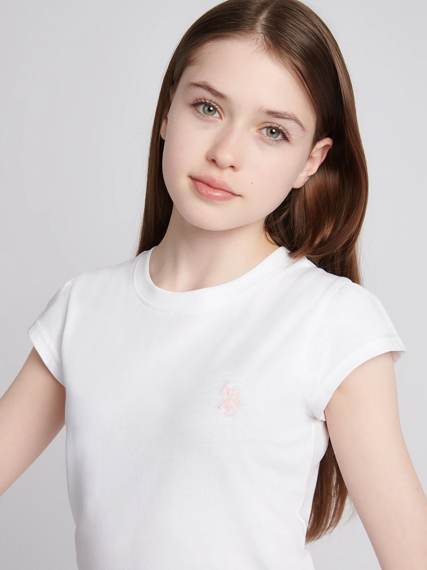 Girls Double Horsemen Mixed 2 Pack Cap Sleeve Tees in Navy Iris - Image 5