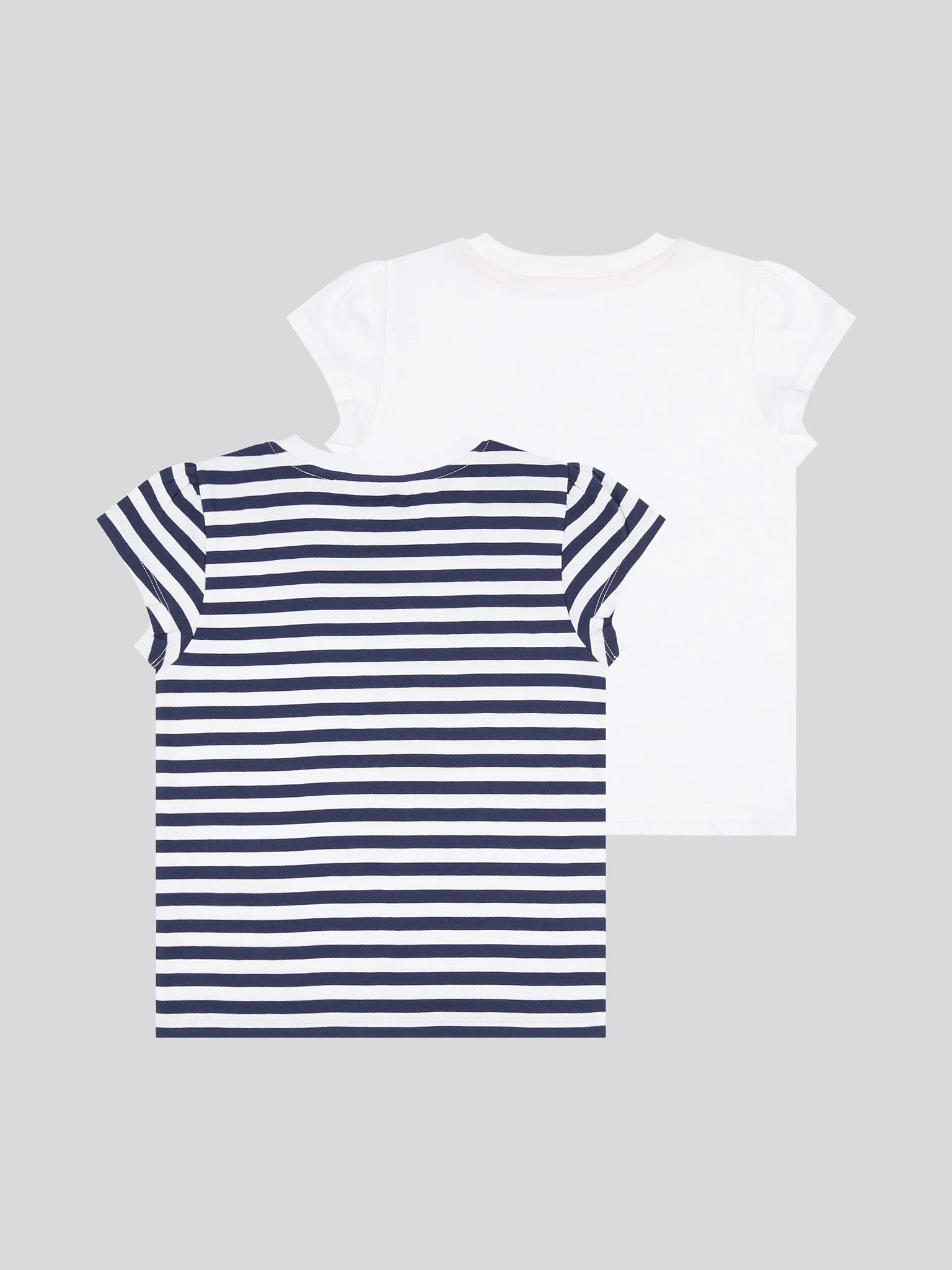 Girls Double Horsemen Mixed 2 Pack Cap Sleeve Tees in Navy Iris - Image 8