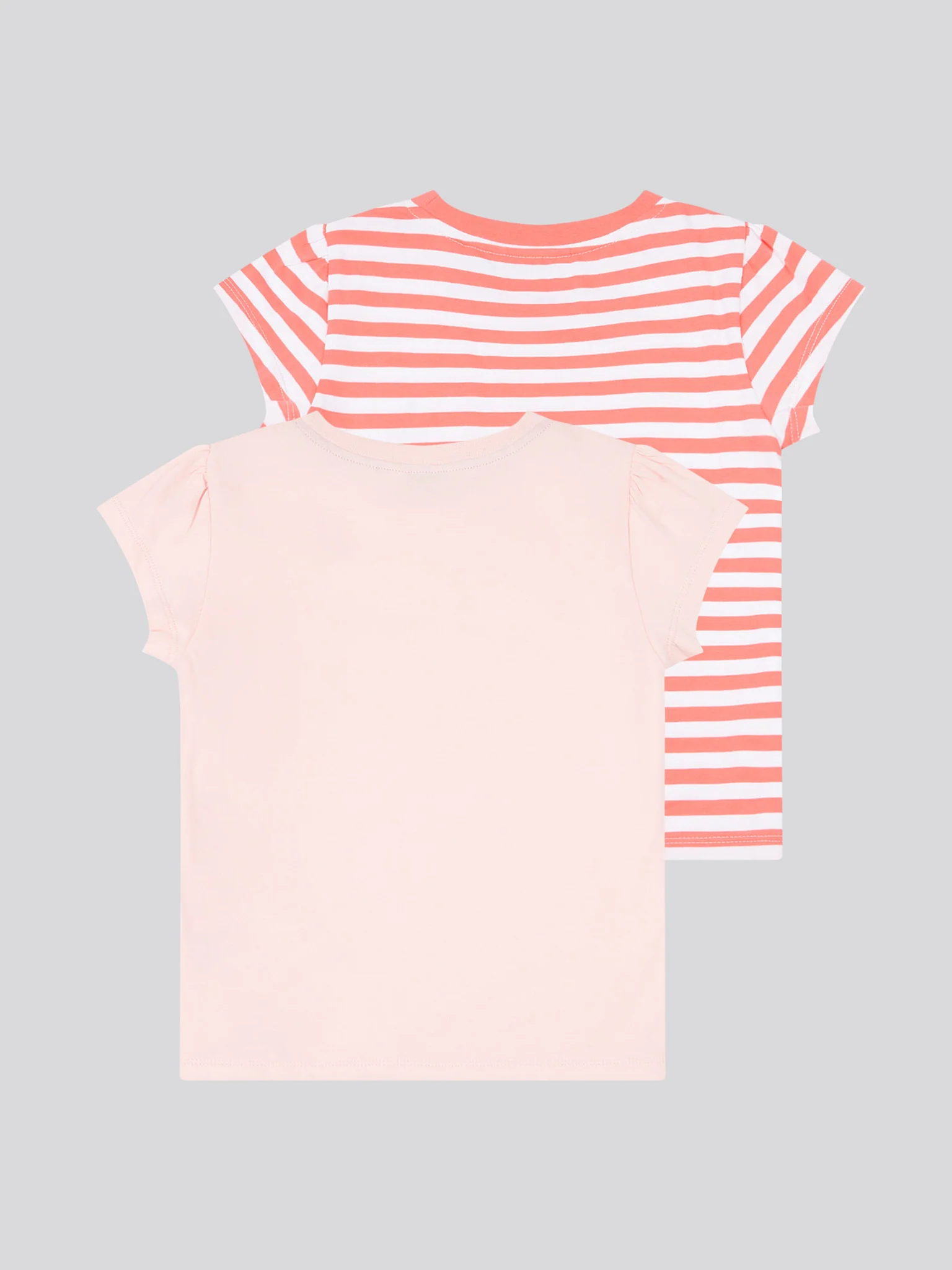 Girls Double Horsemen Mixed 2 Pack Cap Sleeve Tees in Sugar Coral - Image 8