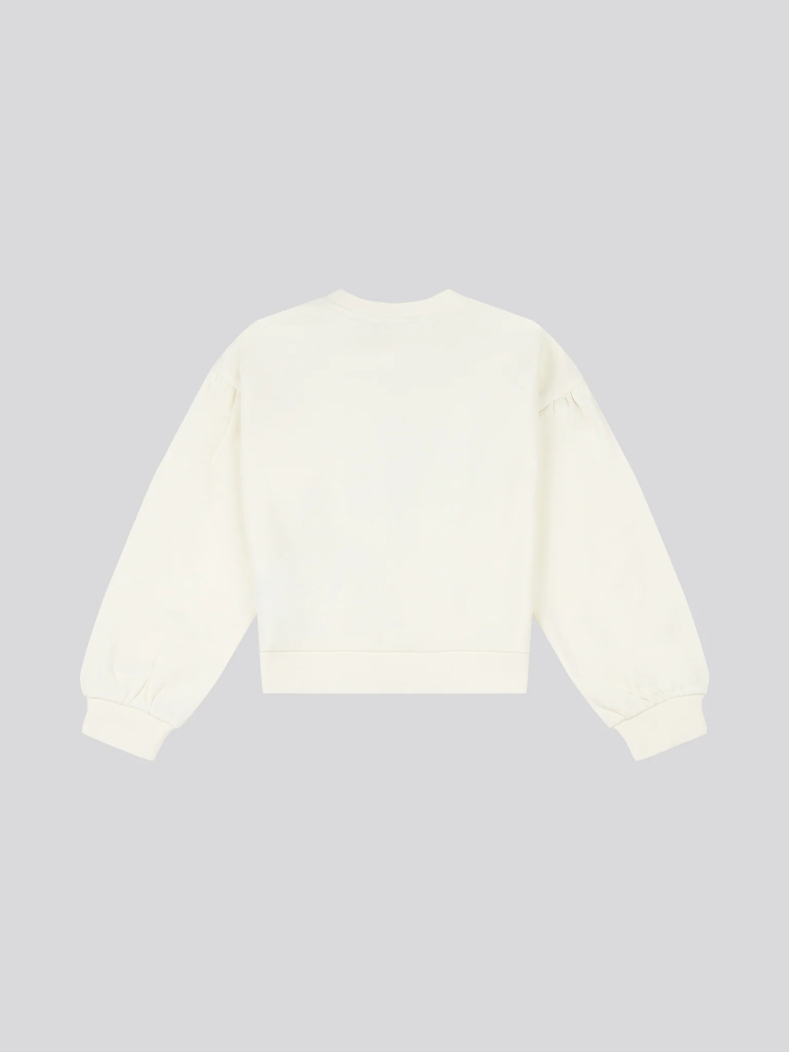 Girls Double Horsemen Puff Sleeve Sweat in Marshmallow - Image 6