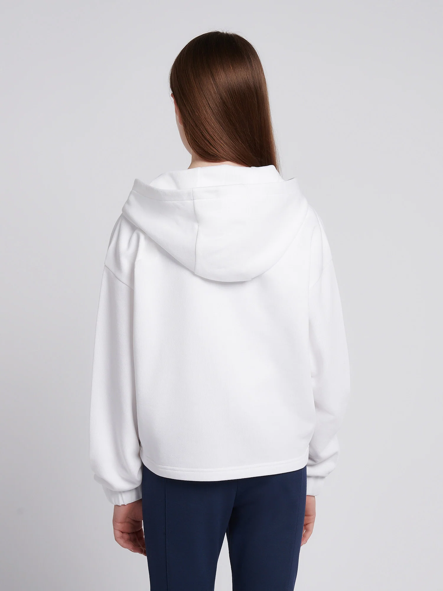 Girls Graphic Zip Through Sweat in Bright White - Image 4
