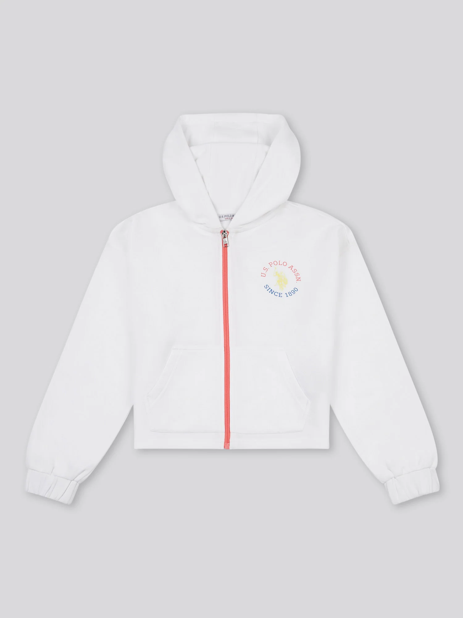 Girls Graphic Zip Through Sweat in Bright White - Image 5