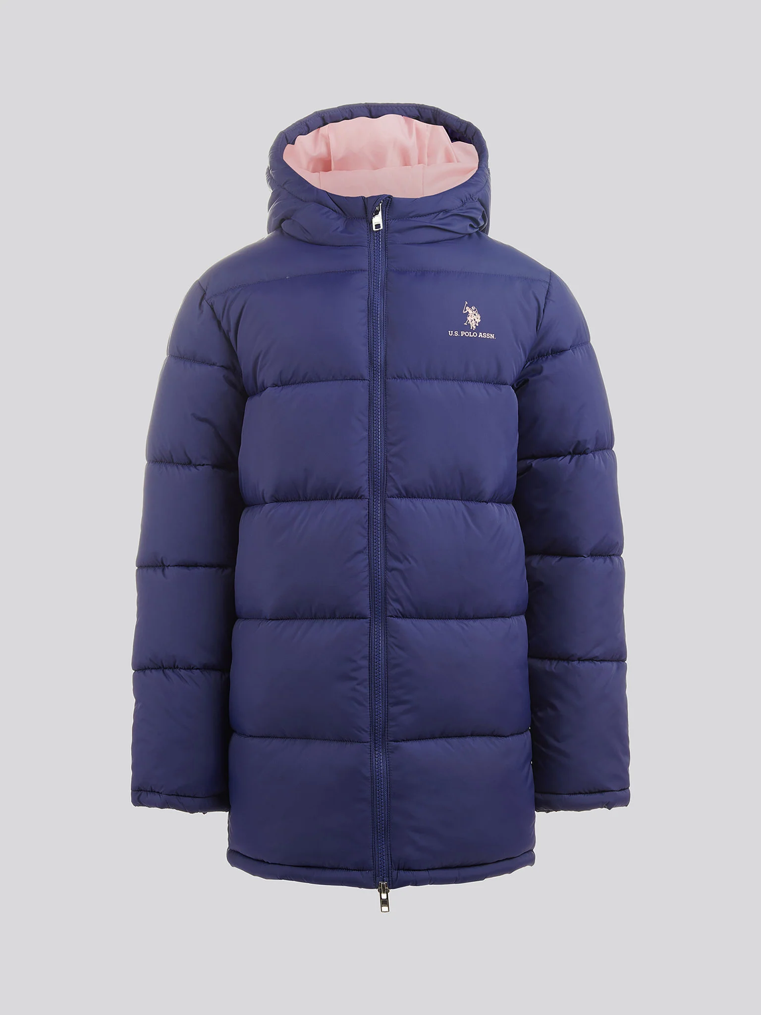 Girls Longline Puffer Jacket in Midnight Blue - Image 5
