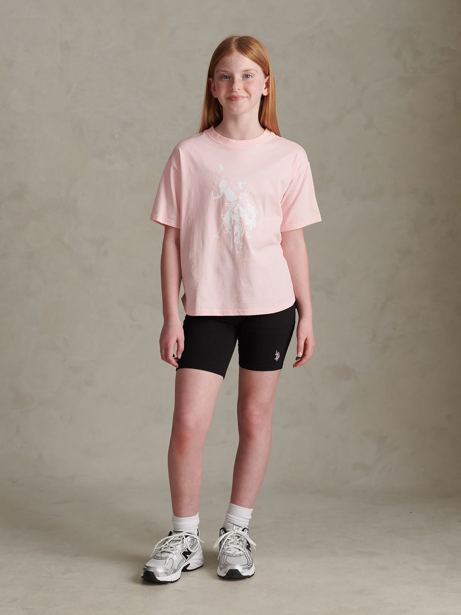 Girls Print T-Shirt & Jersey Short Set Crystal Rose