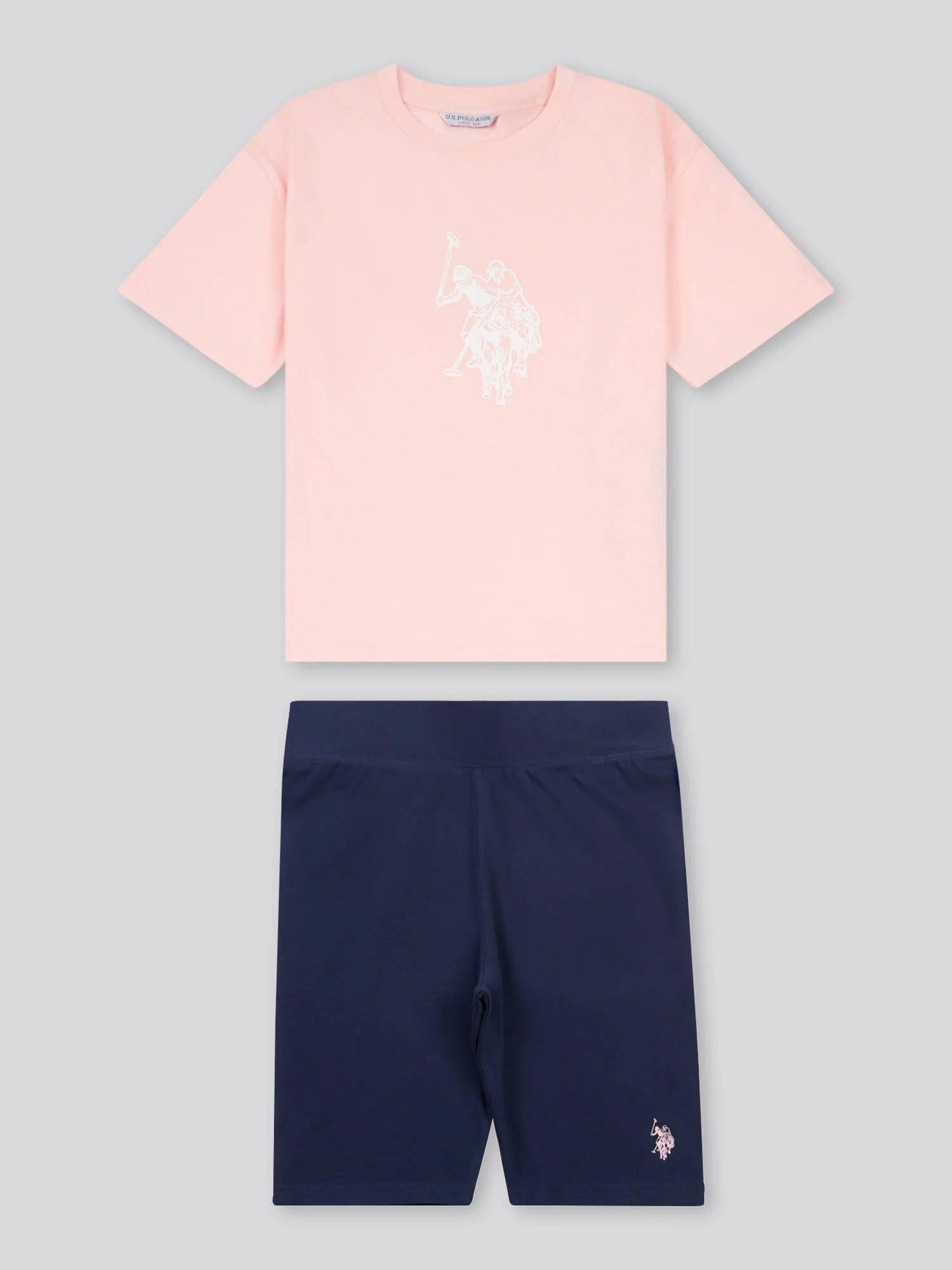 Girls Print T-Shirt & Jersey Short Set Crystal Rose - Image 7