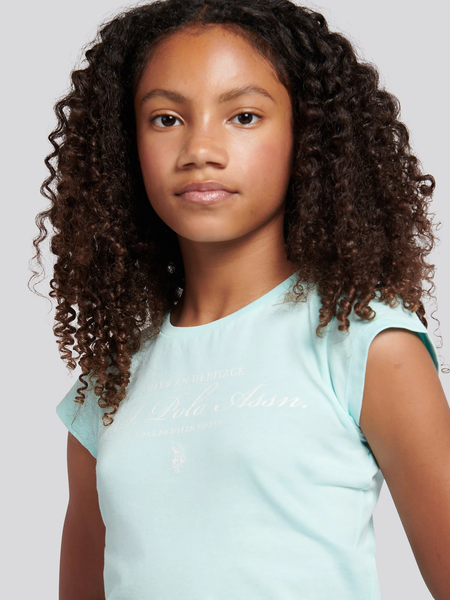 Girls Script Graphic T-Shirt & Sweat Short Set in Blue Light - Image 5