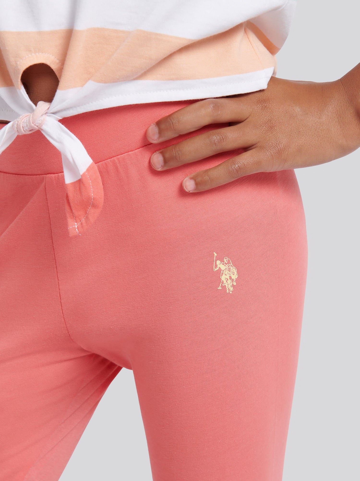 Girls Stripe T-Shirt & Legging Set in Sugar Coral - Image 6