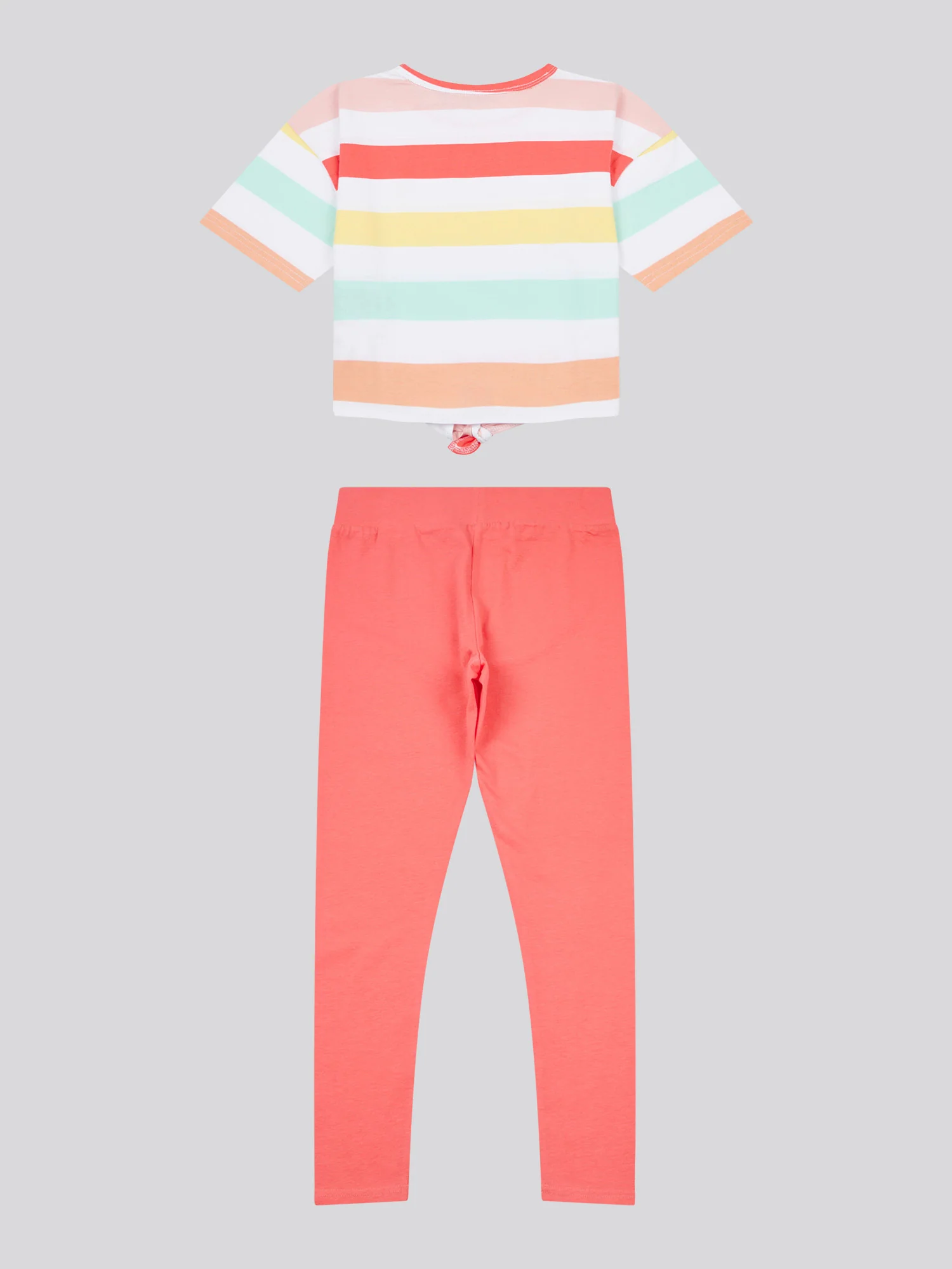 Girls Stripe T-Shirt & Legging Set in Sugar Coral - Image 8