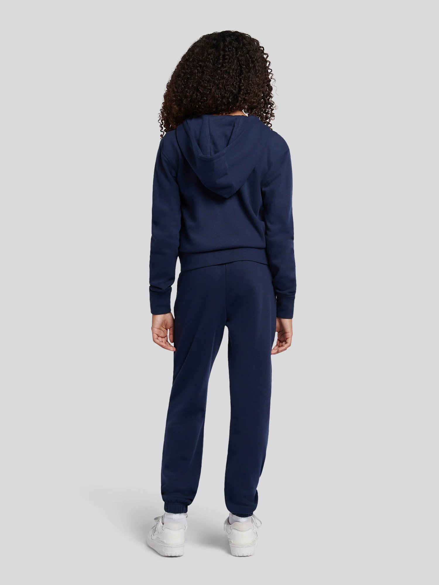 Girls Zip Hoodie & Relaxed Fit Jogger Set in Navy Iris - Image 2
