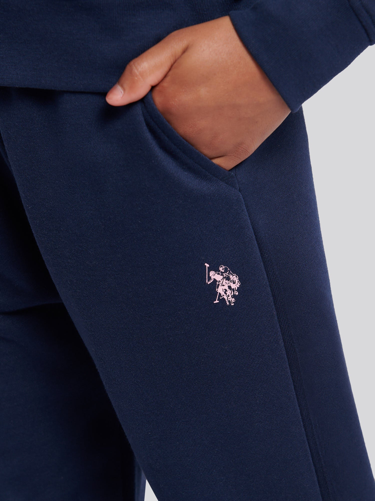 Girls Zip Hoodie & Relaxed Fit Jogger Set in Navy Iris - Image 6