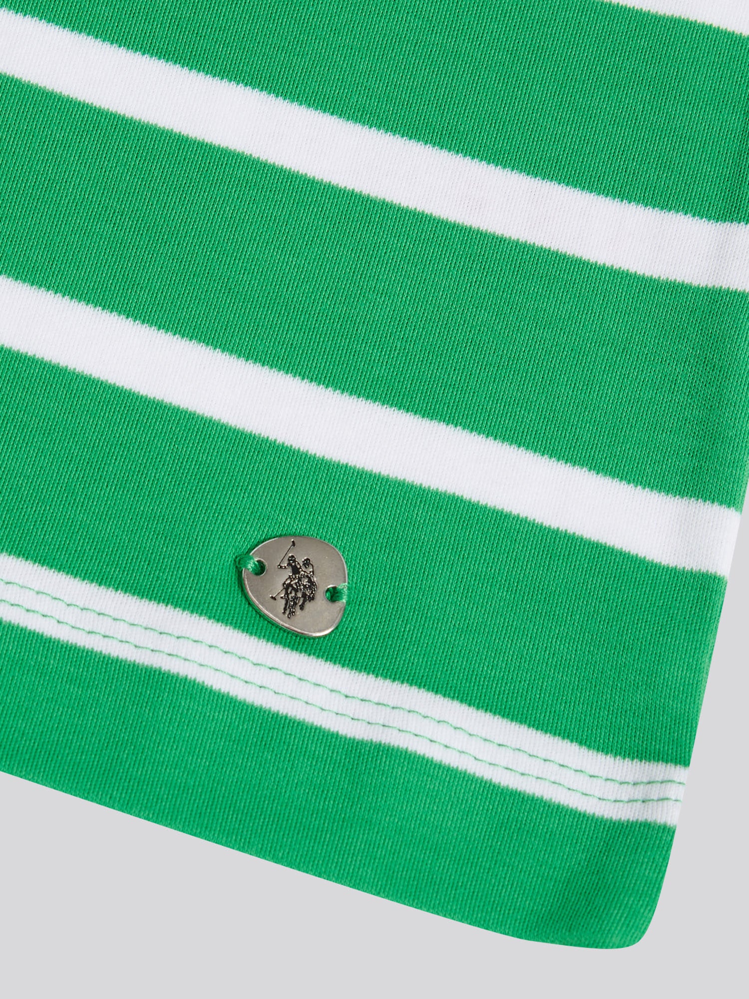 Womens Gradient Stripe Boatneck T-Shirt Kelly Green - Image 3