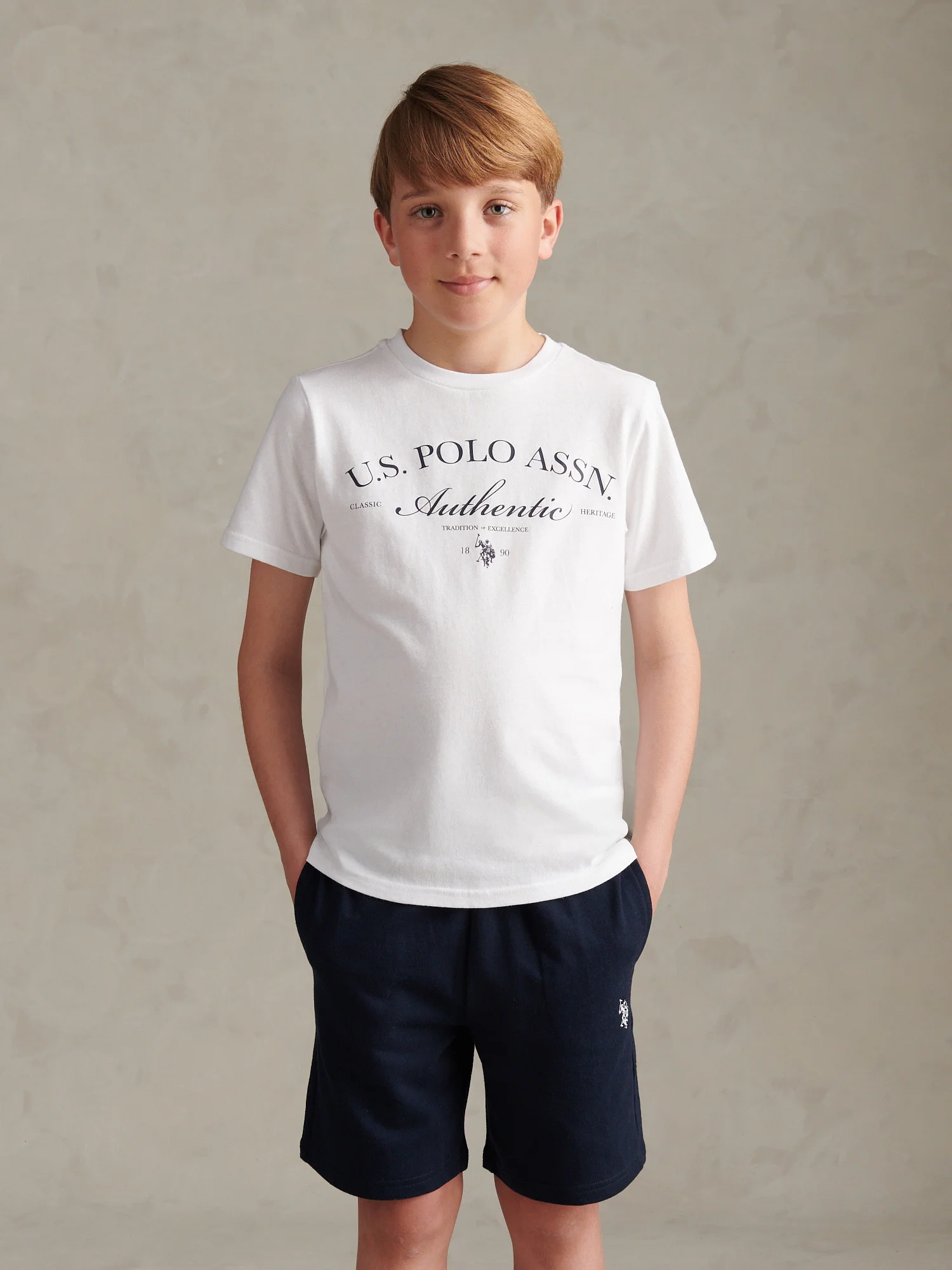 Boys Authentic Graphic T-Shirt & Short Set Bright White