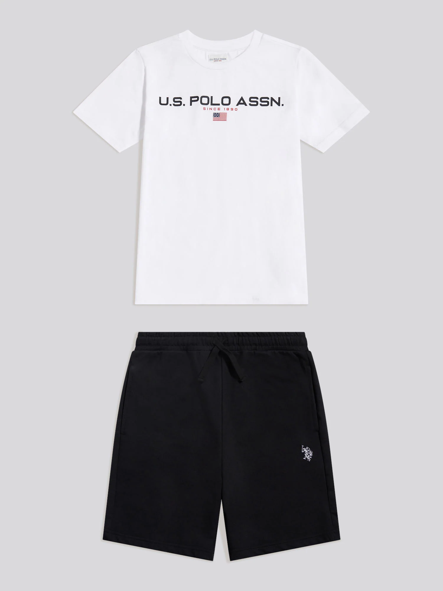 Boys Flag Graphic T-Shirt & Short Set Bright White - Image 6