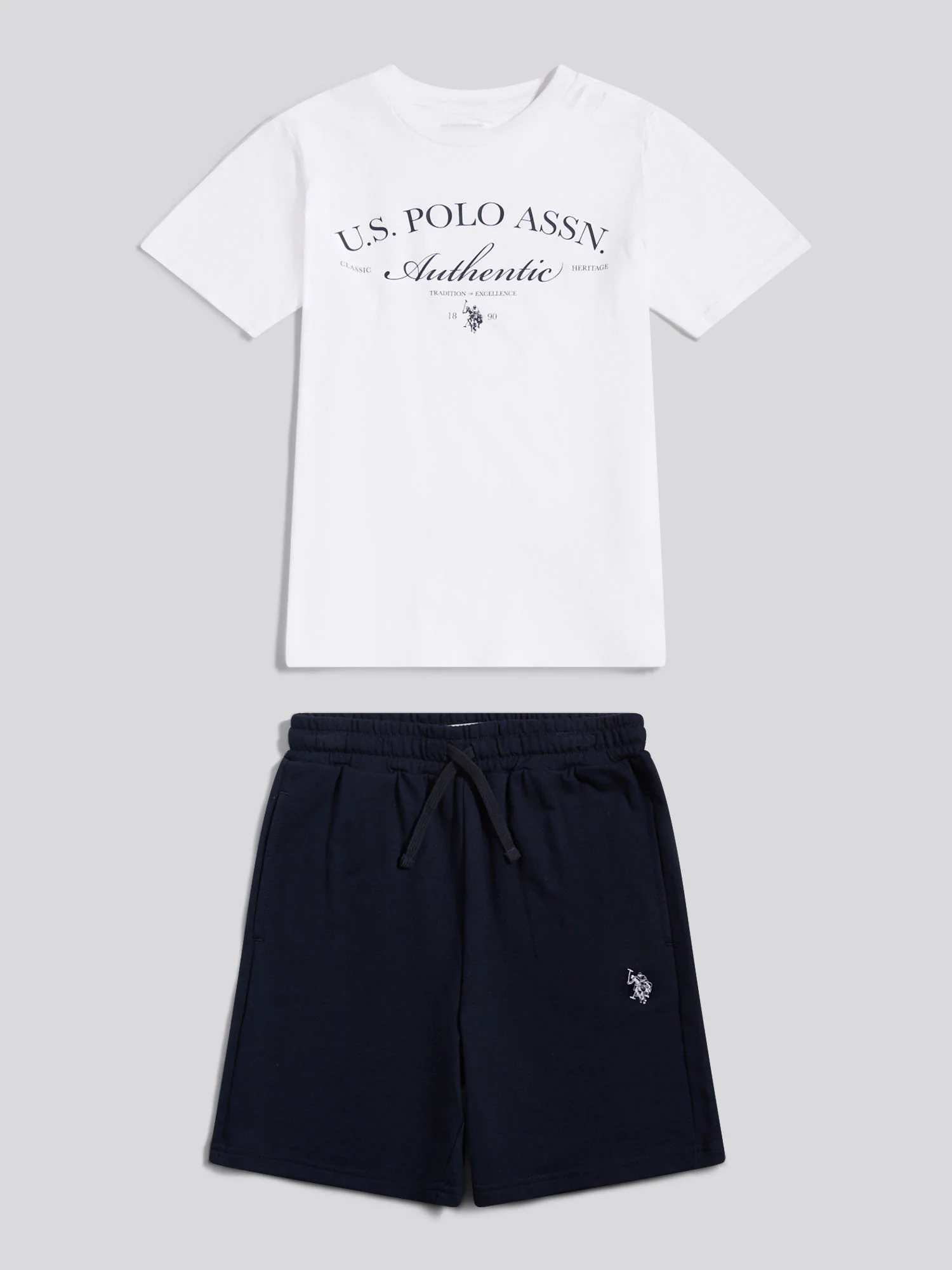 Boys Authentic Graphic T-Shirt & Short Set Bright White - Image 6