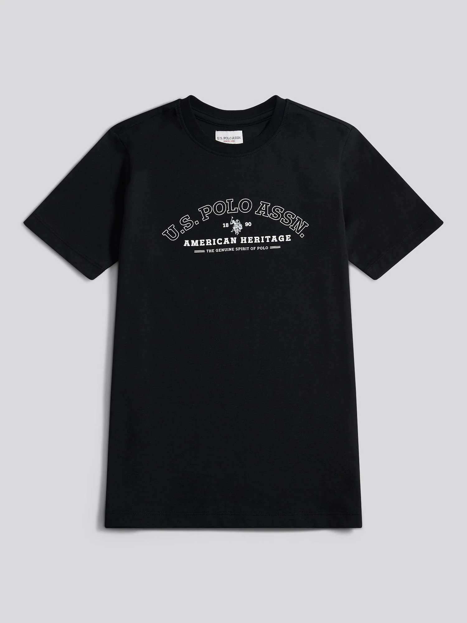 Boys Heritage Graphic Print T-Shirt in Black - Image 5