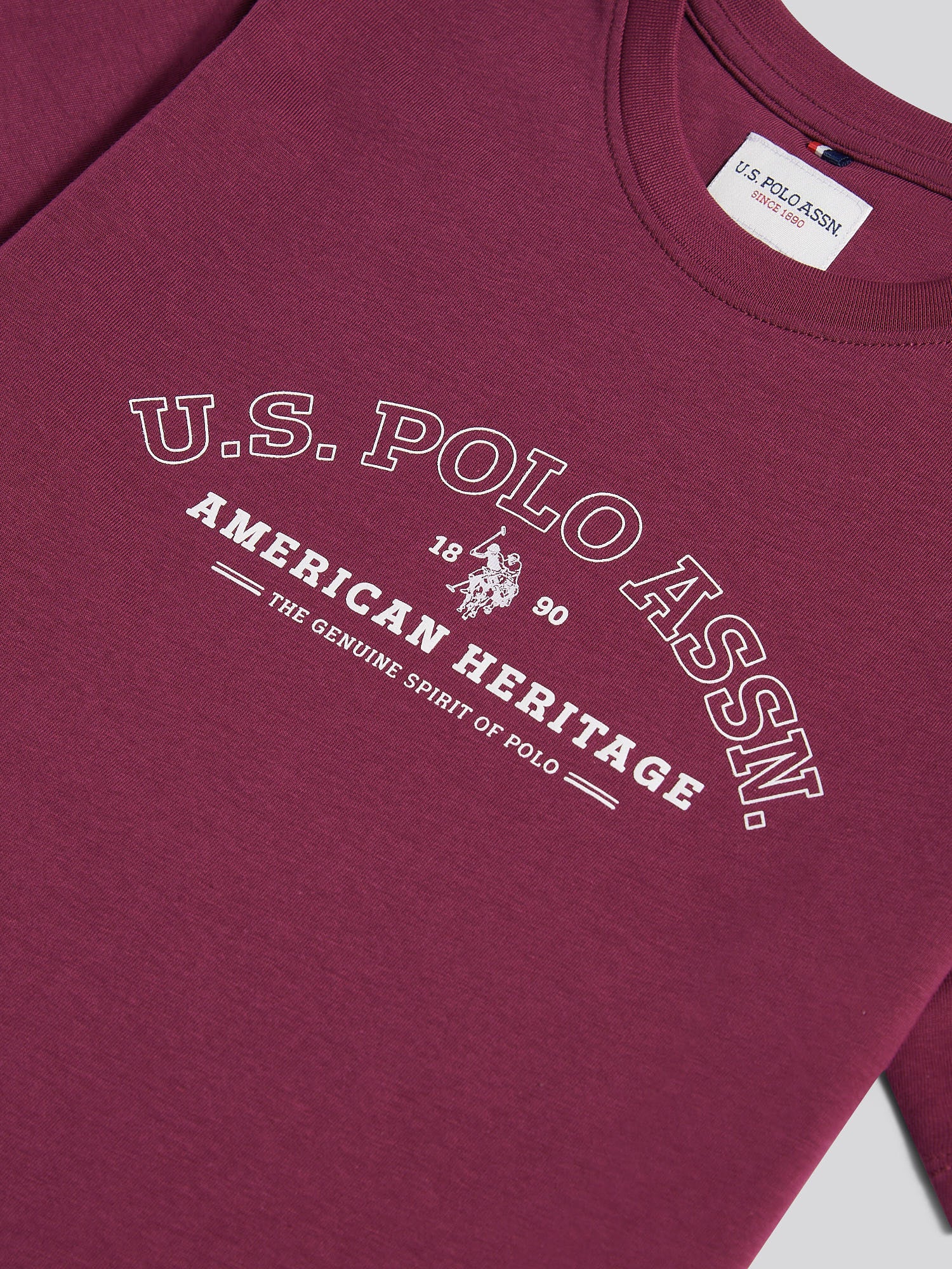 Boys Heritage Graphic Print T-Shirt in Grape Wine - Image 8