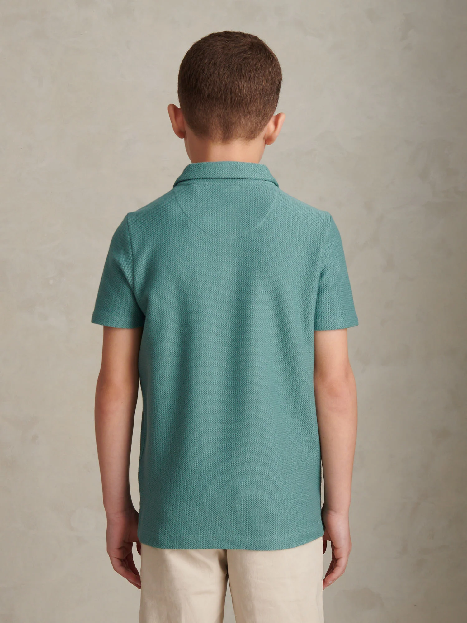 Boys Herringbone Collar Polo Shirt Arctic - Image 4