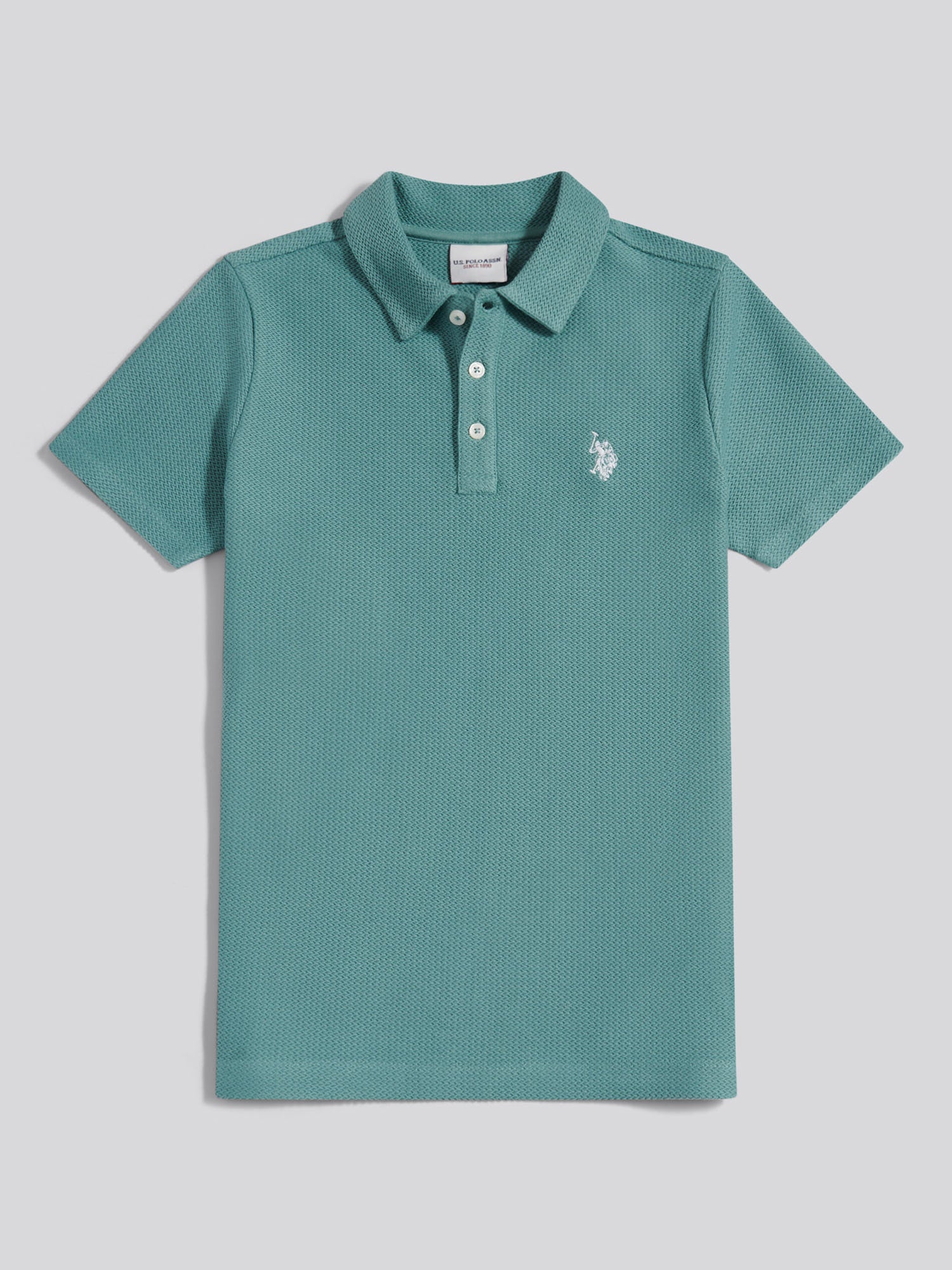 Boys Herringbone Collar Polo Shirt Arctic - Image 5