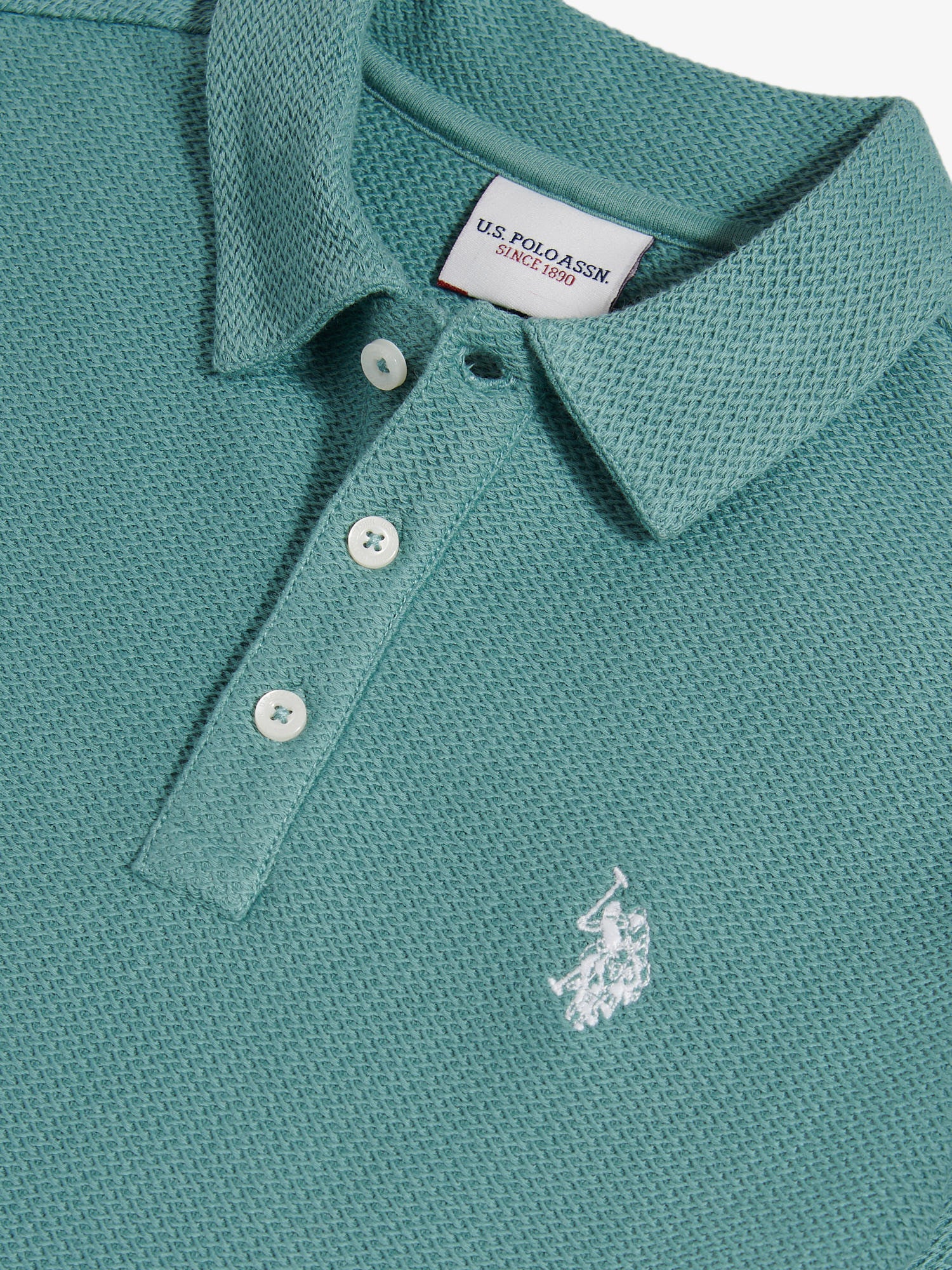 Boys Herringbone Collar Polo Shirt Arctic - Image 7