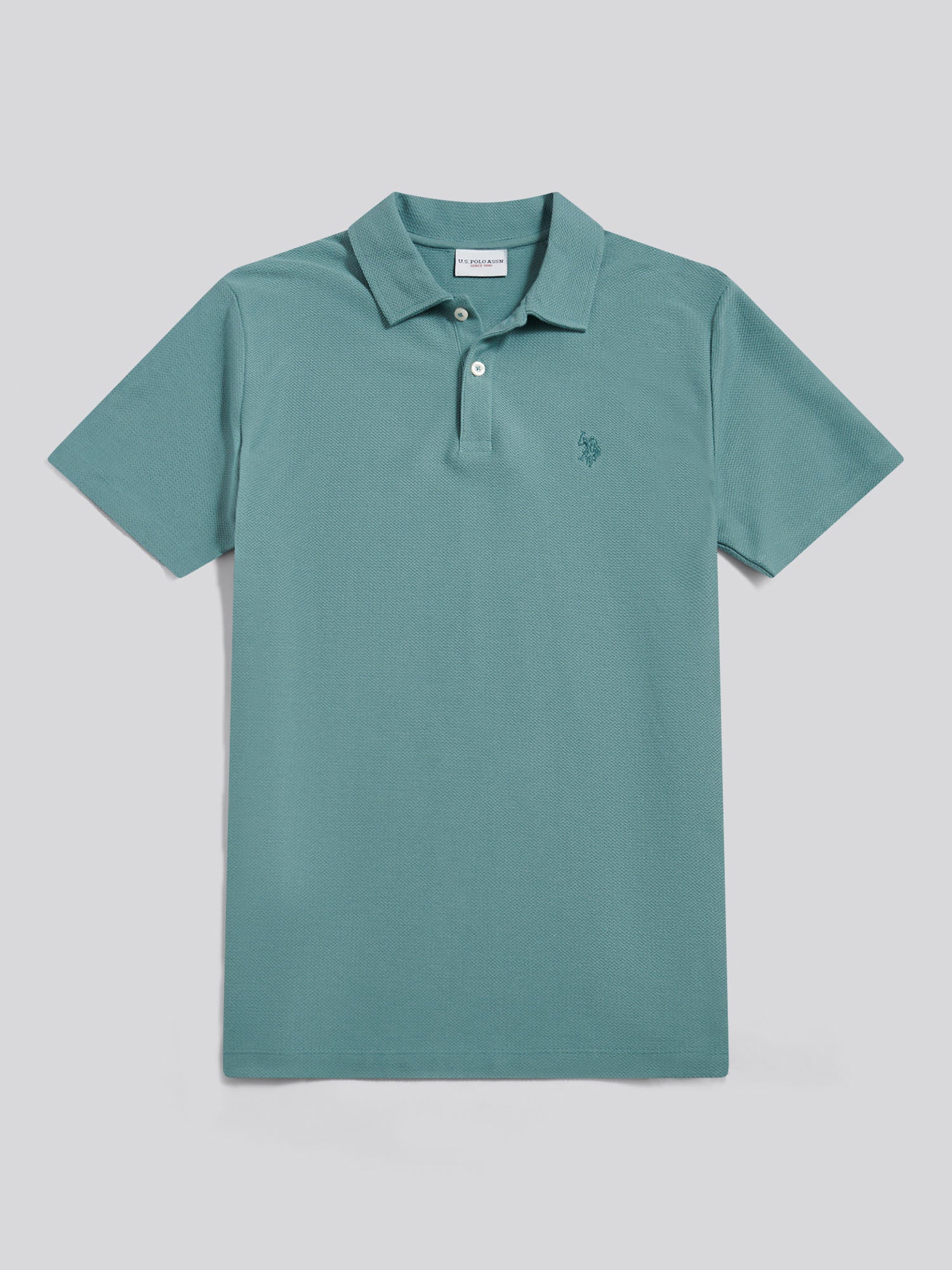Mens Herringbone Collar Polo Shirt Arctic - Image 5