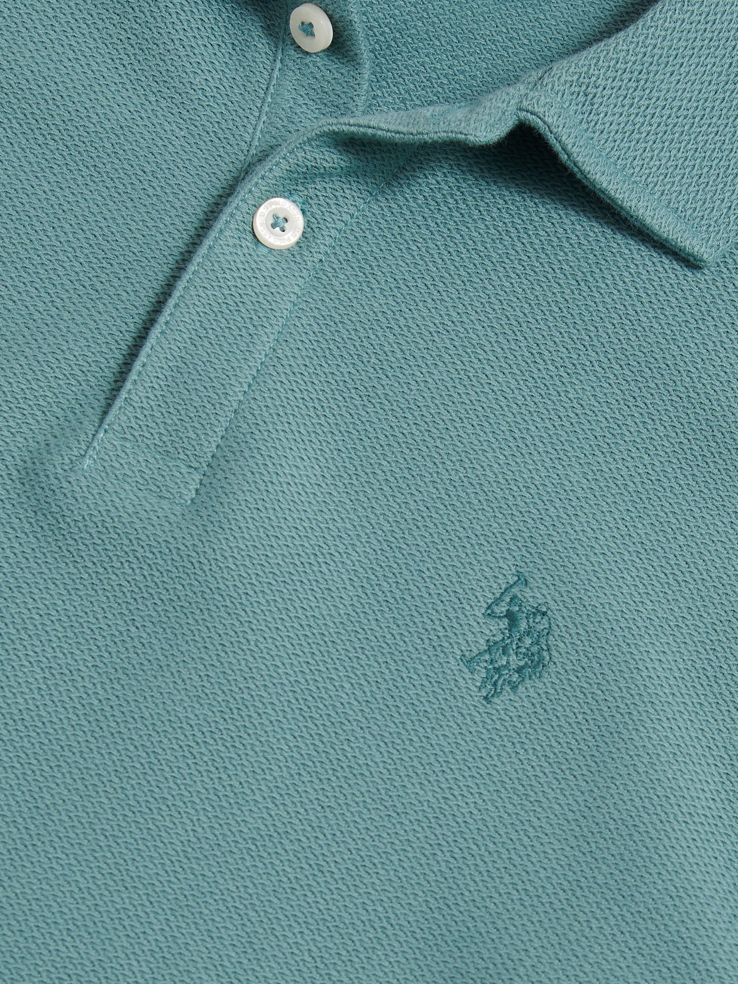 Mens Herringbone Collar Polo Shirt Arctic - Image 7