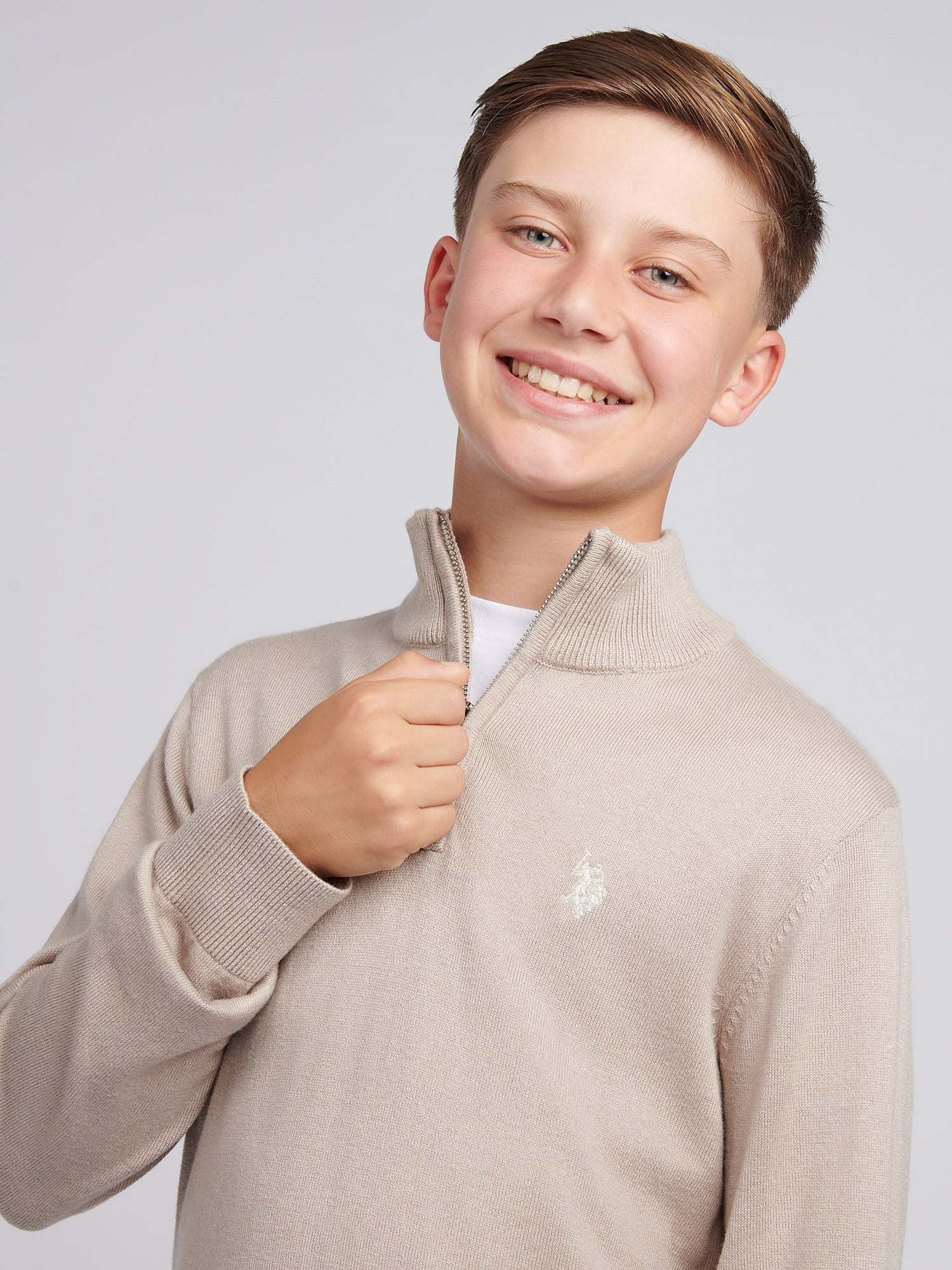 Boys Knitted Cotton Rich 1/4 Zip Atmosphere - Image 2