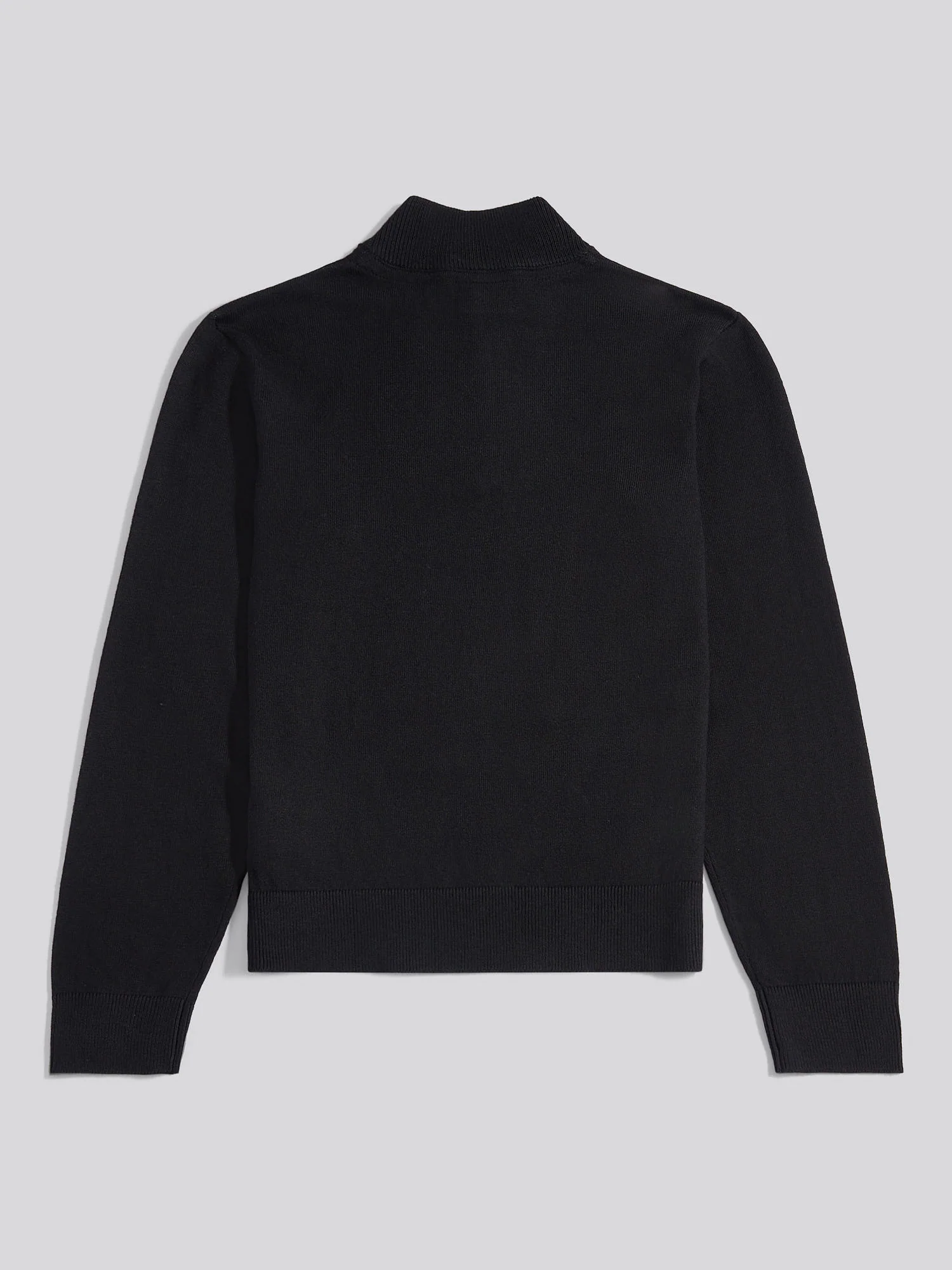 Boys Knitted Cotton Rich 1/4 Zip Black Bright White DHM - Image 6